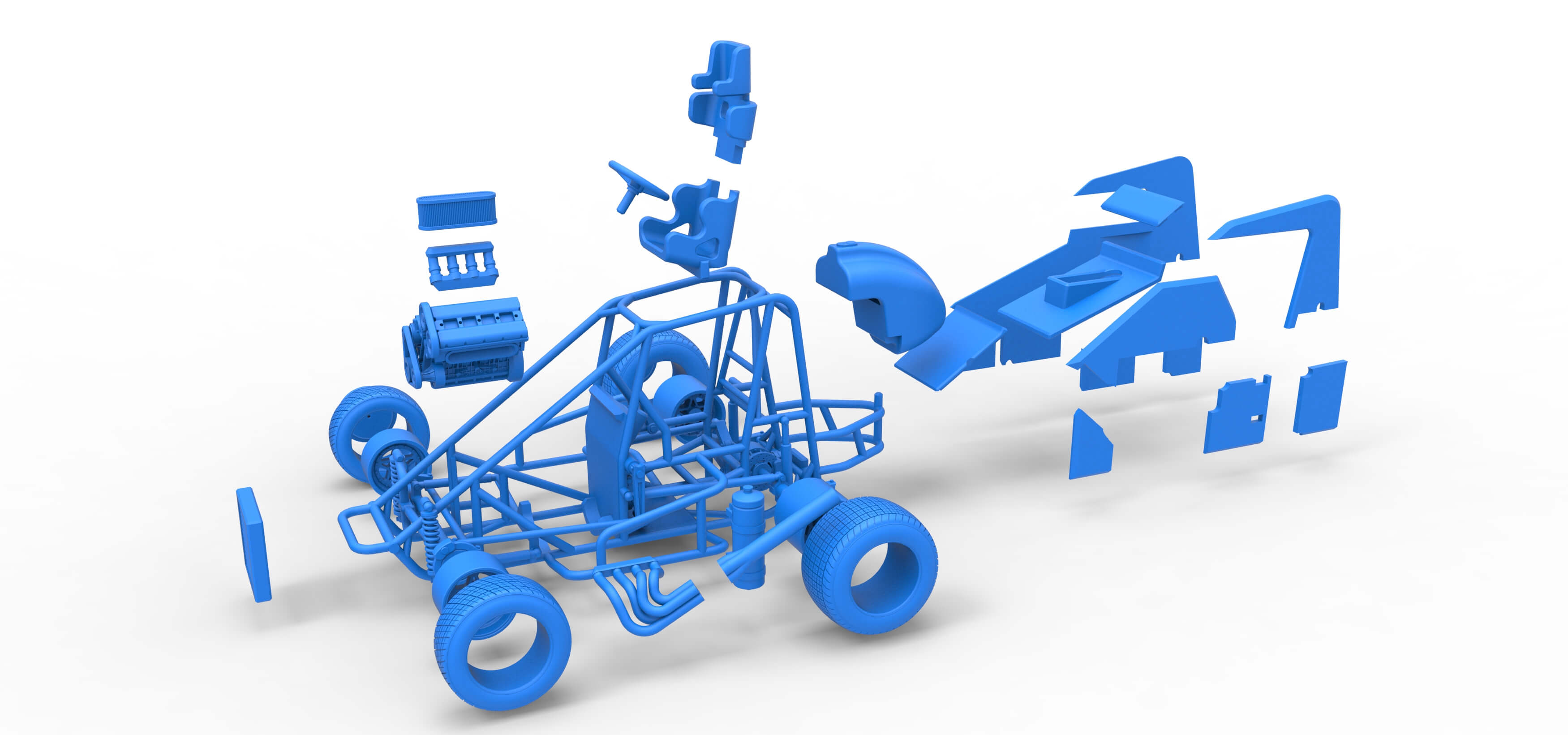 Midget Car Scale 1:25 3D Model