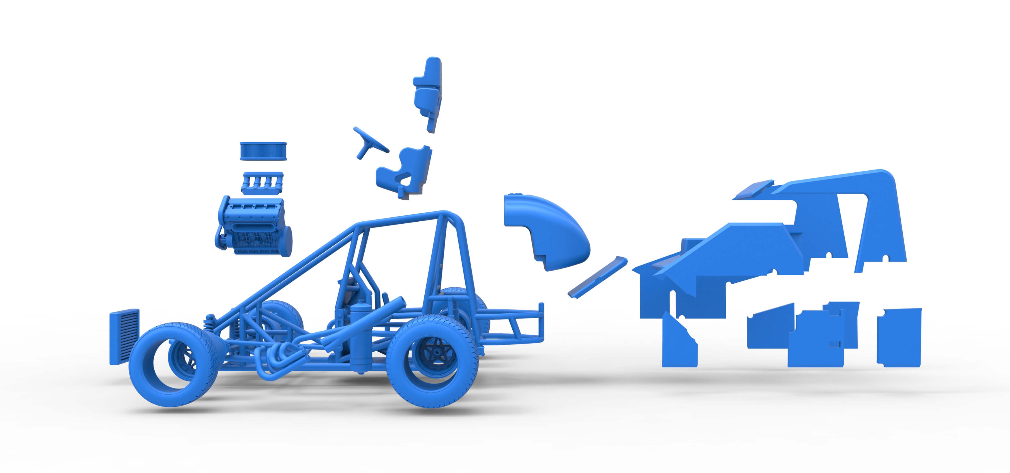 Midget Car Scale 1:25 3D Model