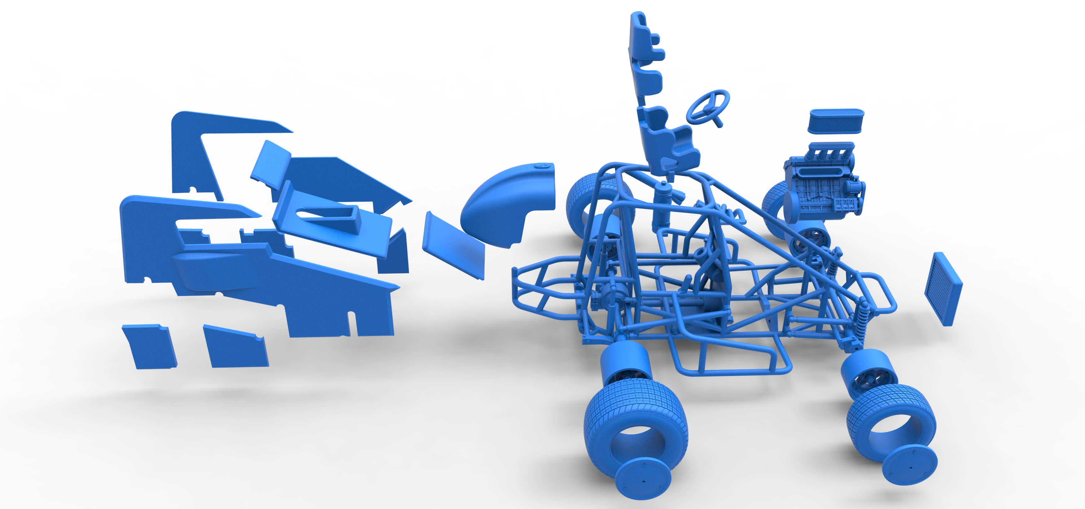 Midget Car Scale 1:25 3D Model