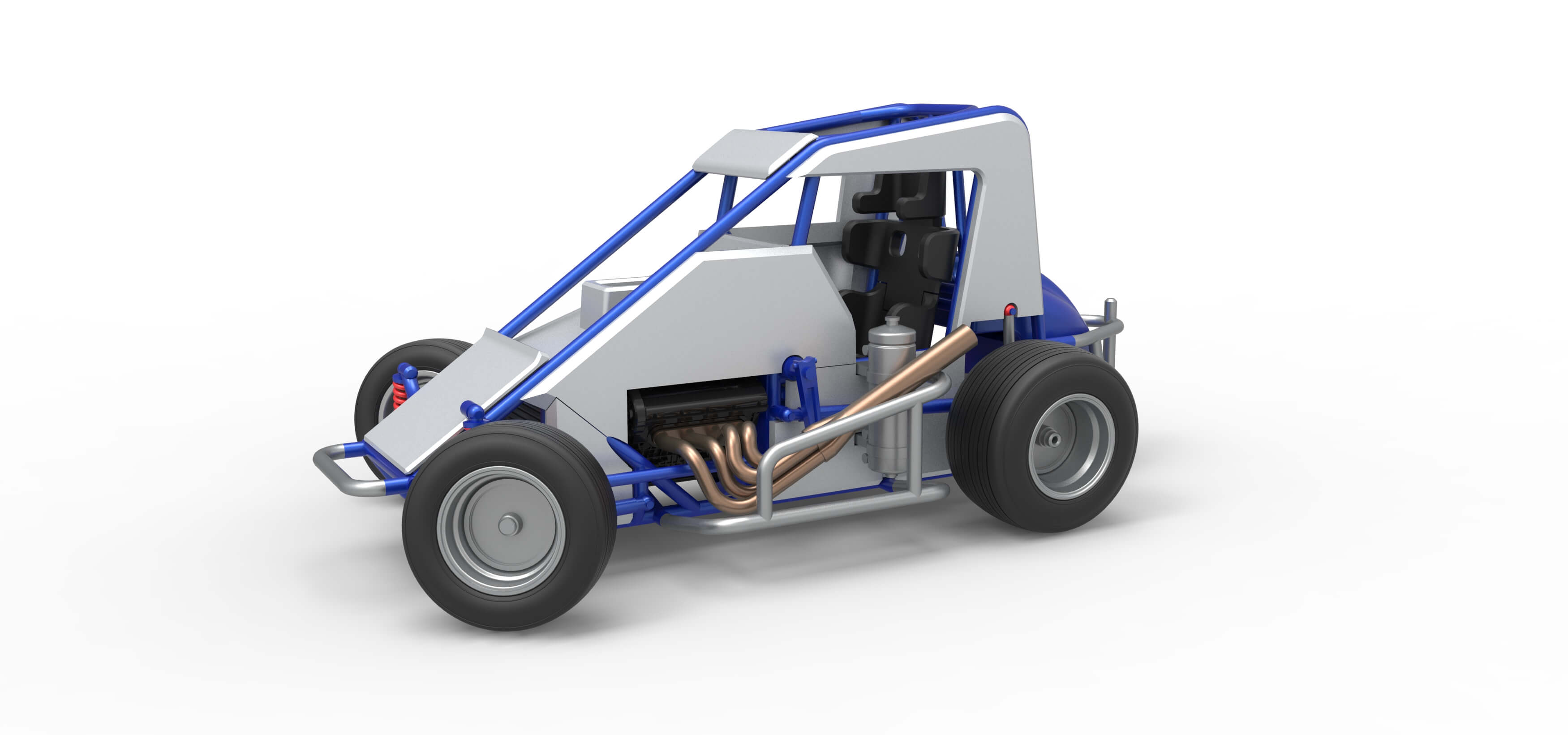 Midget Car While Turning Scale 1:25 3D Model