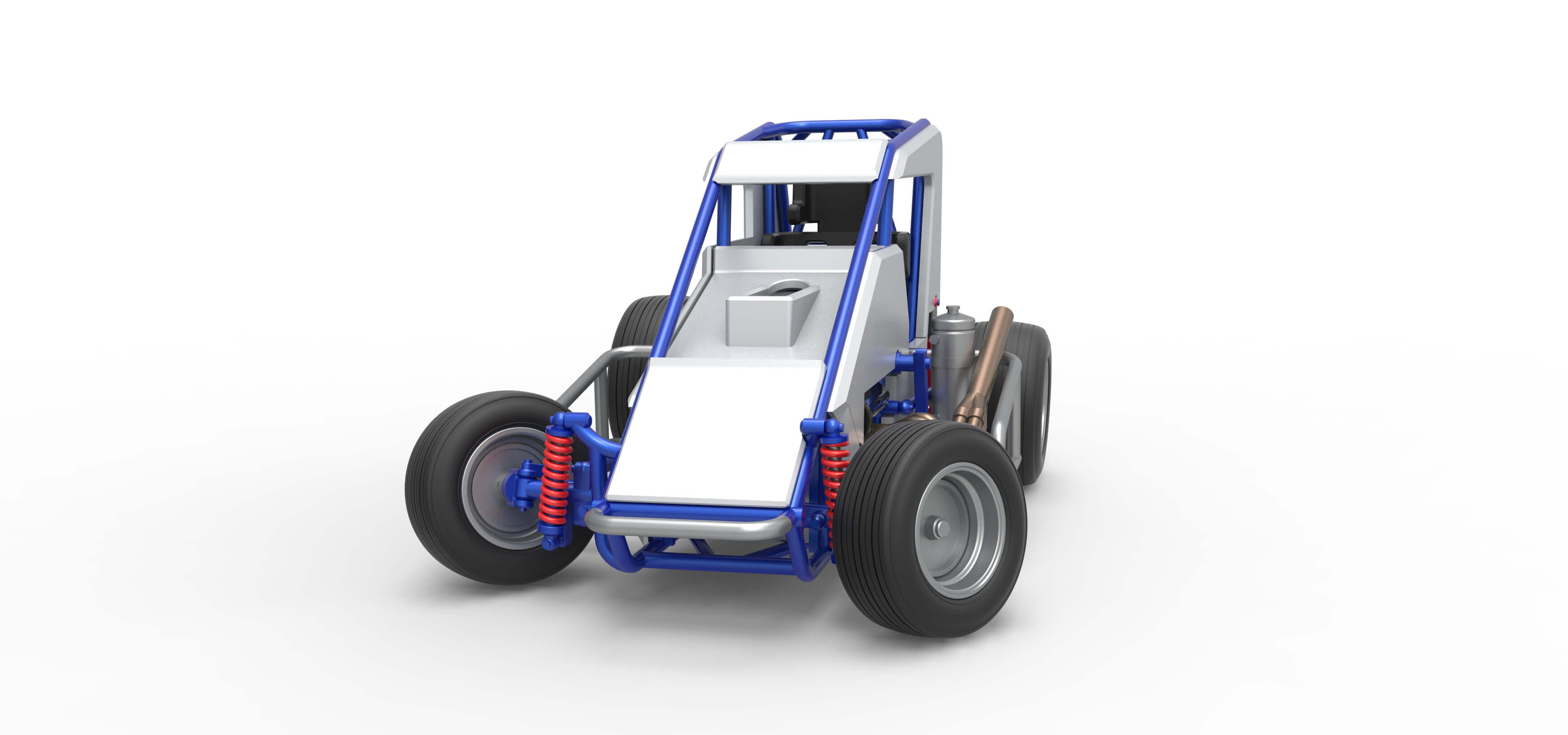 Midget Car While Turning Scale 1:25 3D Model