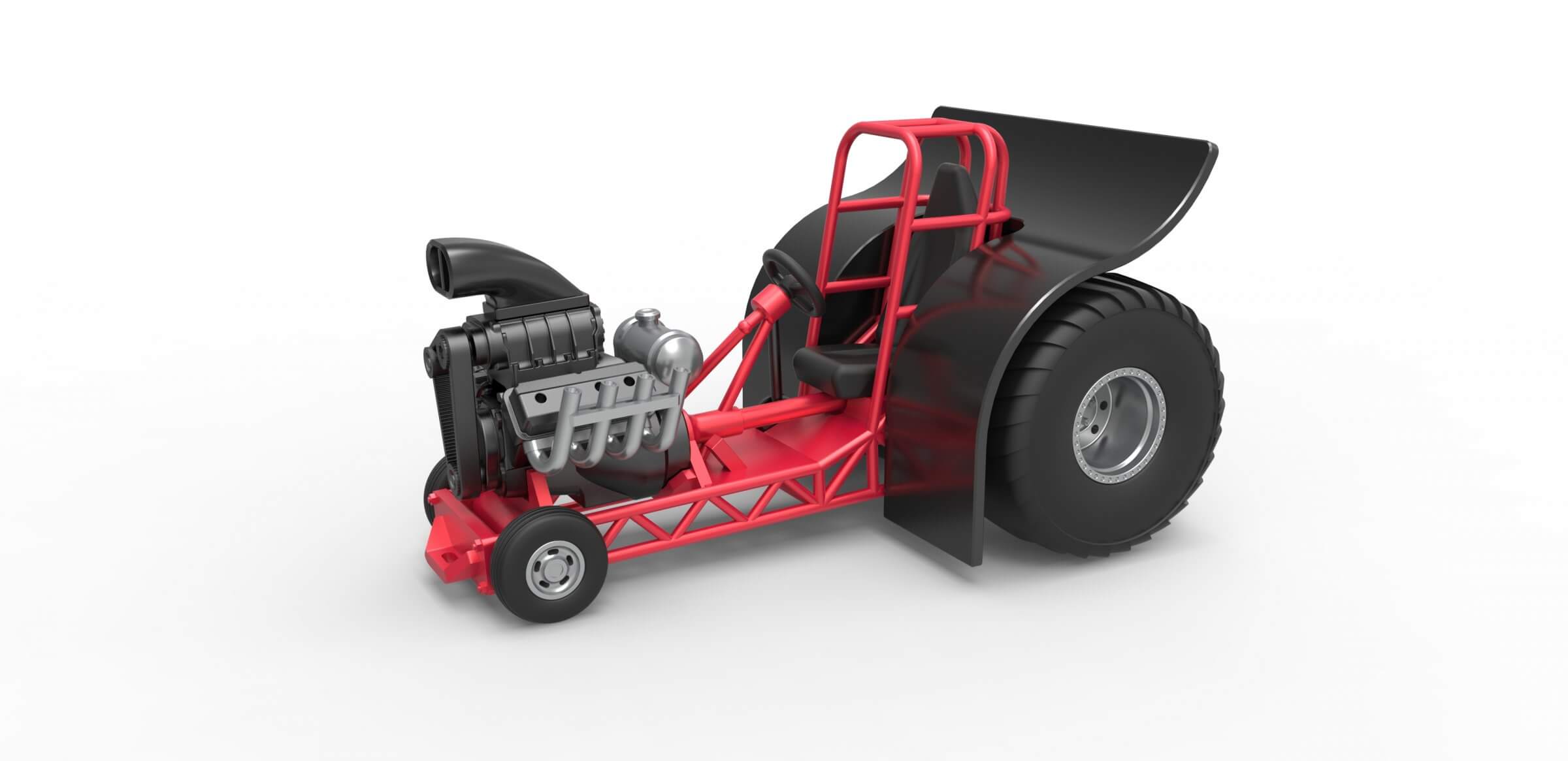 Mini Rod Pulling Tractor 1:25 3D Model
