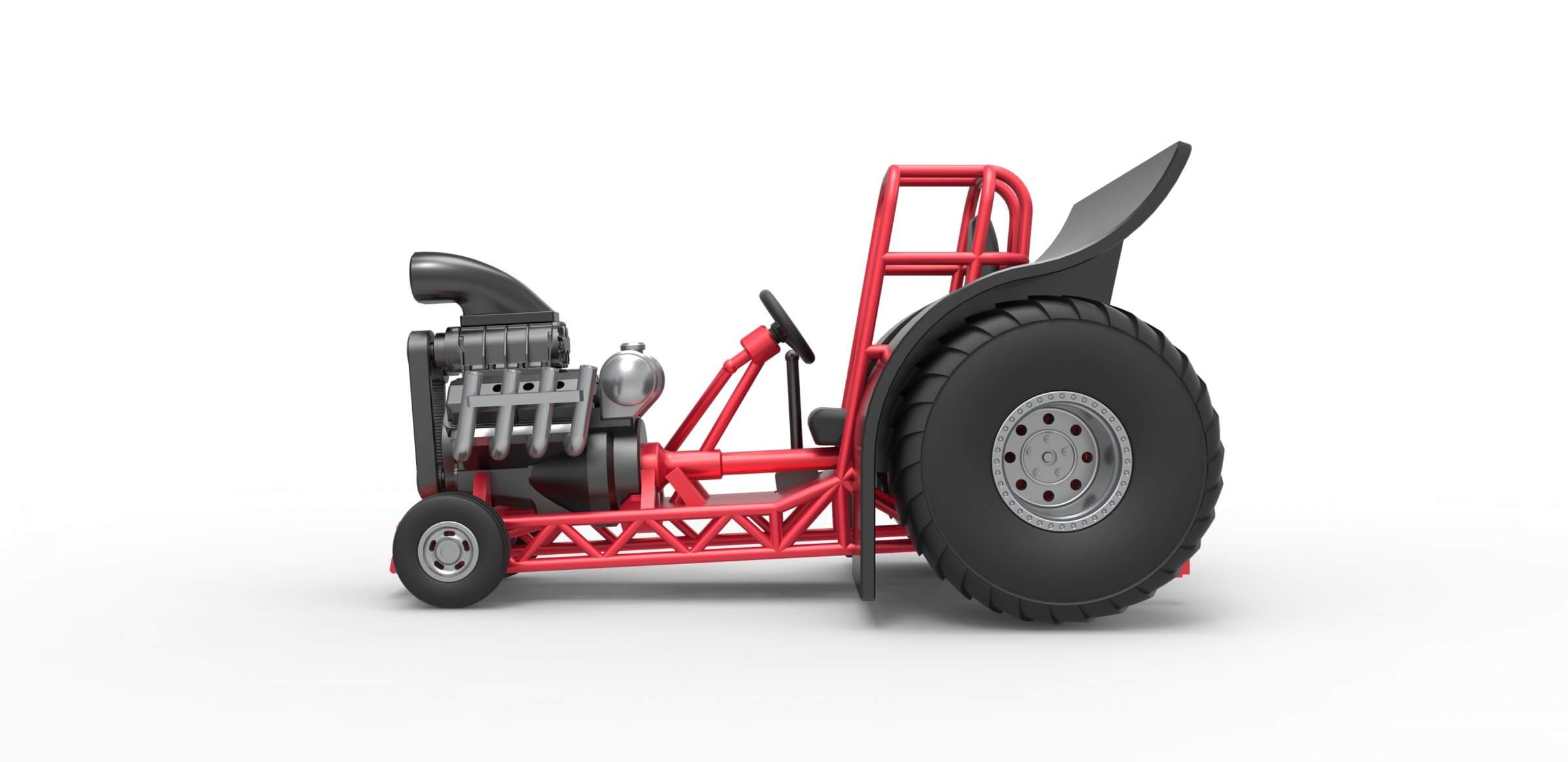 Mini Rod Pulling Tractor 1:25 3D Model