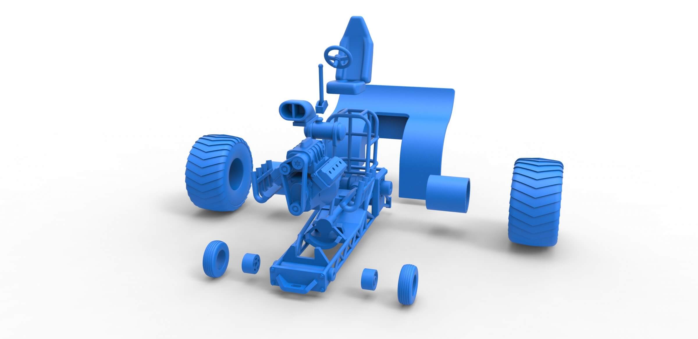 Mini Rod Pulling Tractor 1:25 3D Model