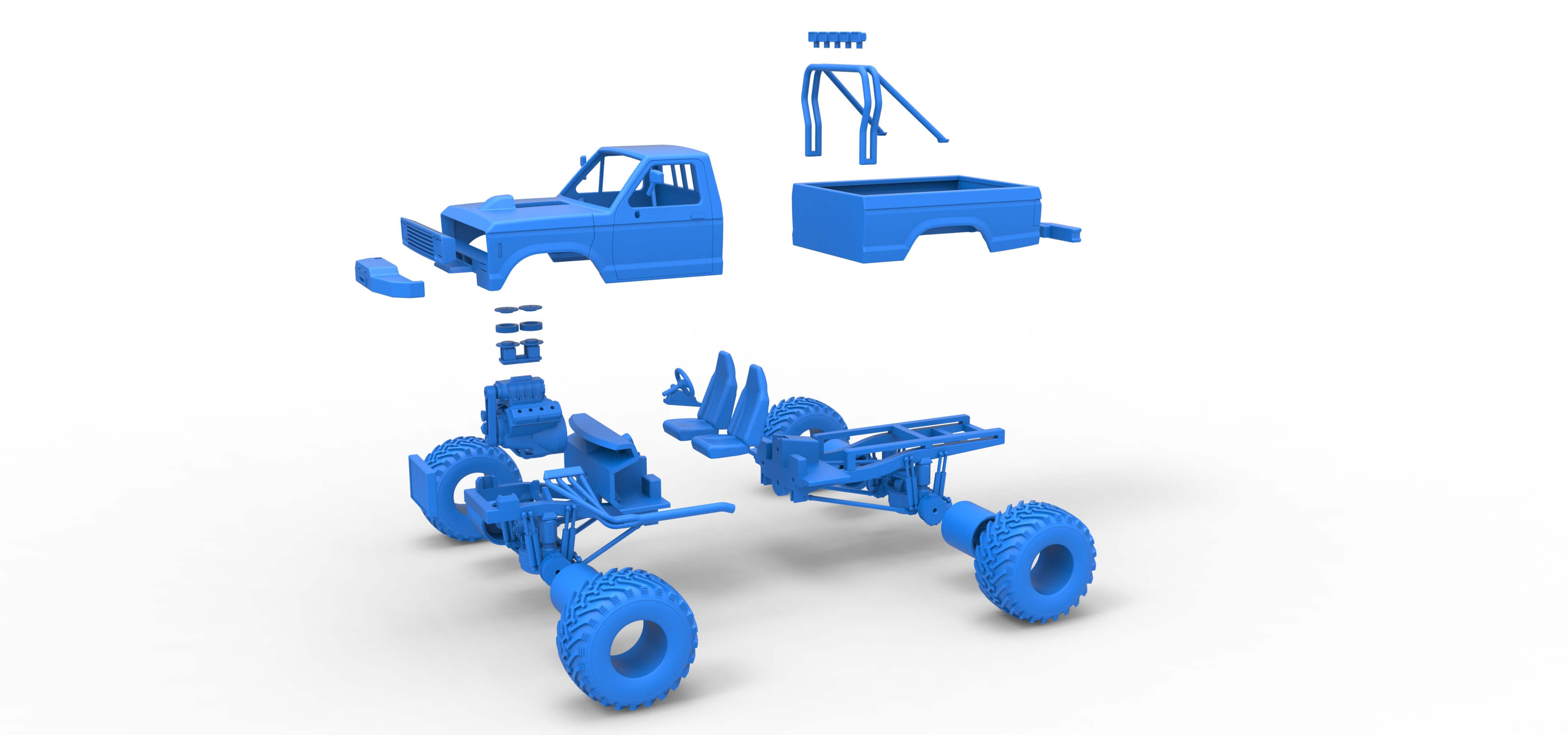 Vintage Monster Truck 1:25 3D Model