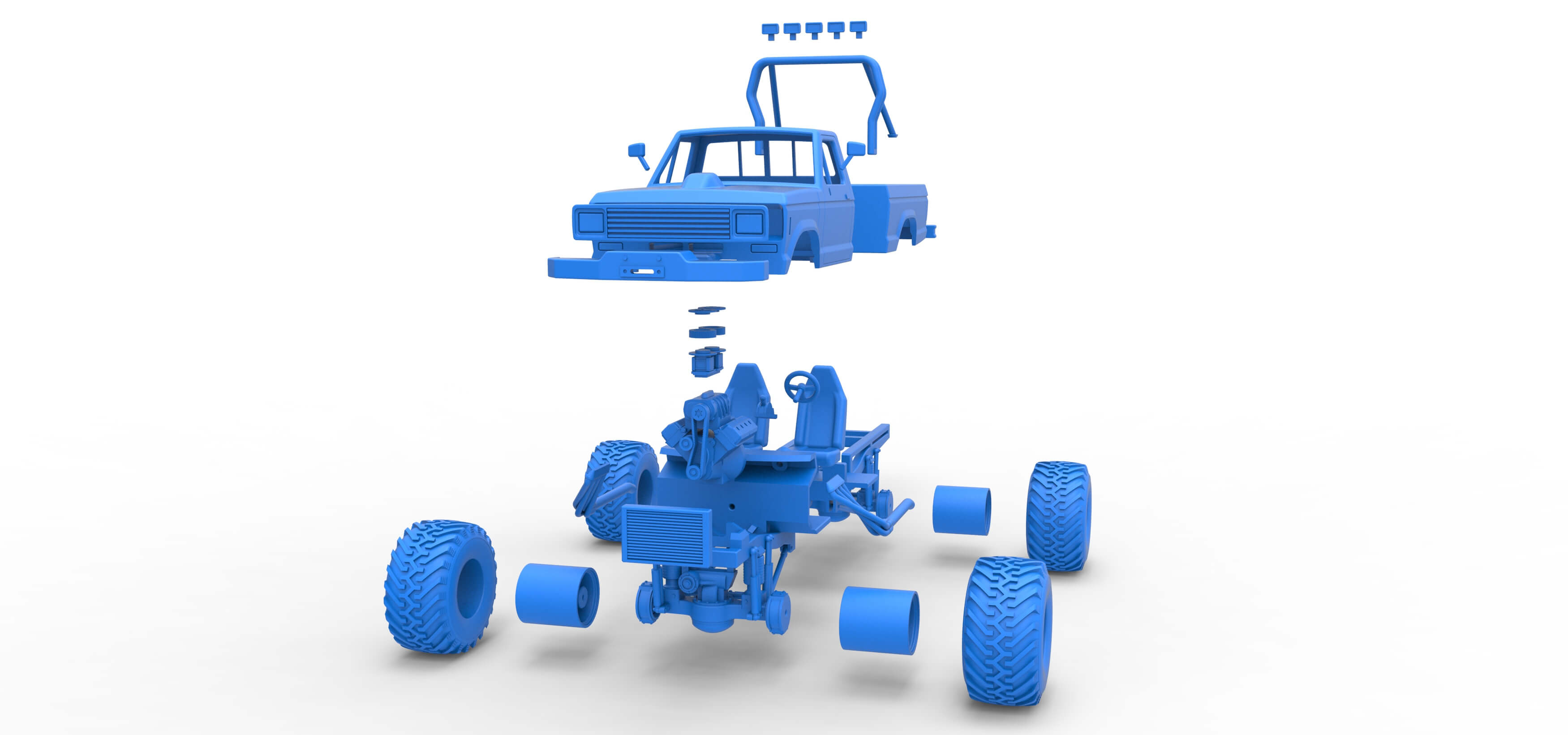 Vintage Monster Truck 1:25 3D Model