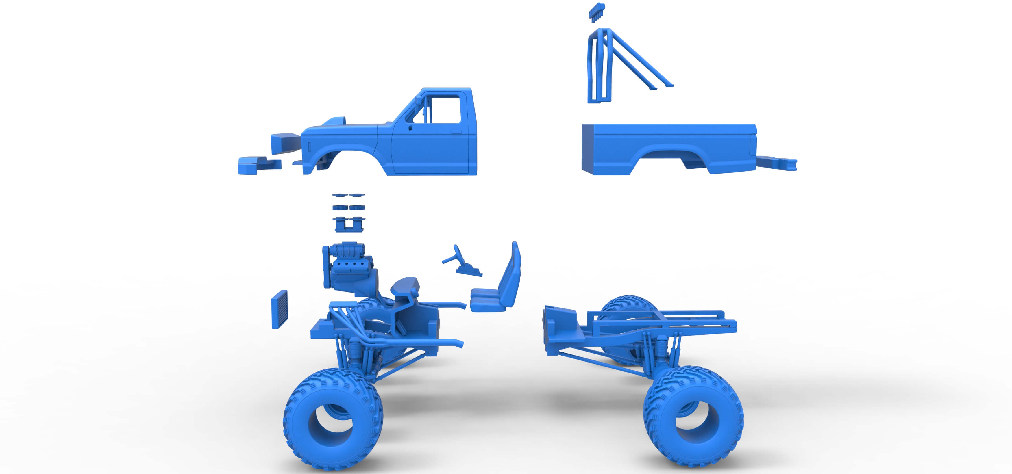 Vintage Monster Truck 1:25 3D Model