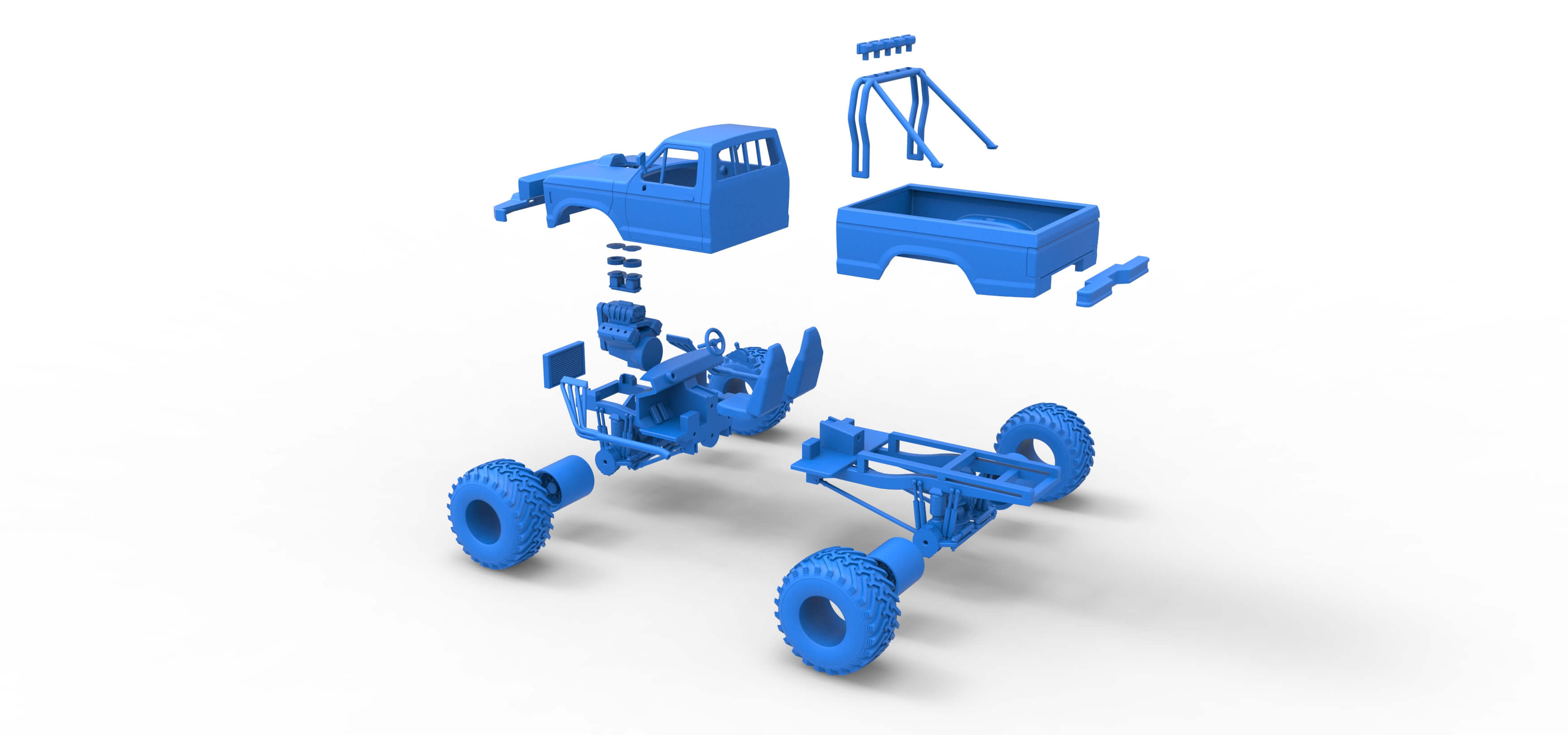 Vintage Monster Truck 1:25 3D Model