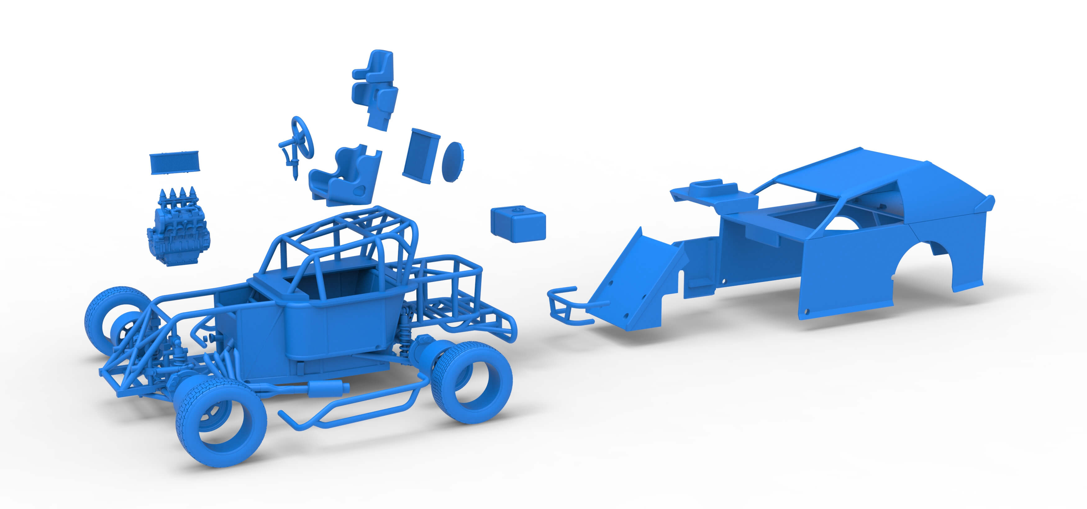 Mod Lite Race Car Scale 1:25 3D Model