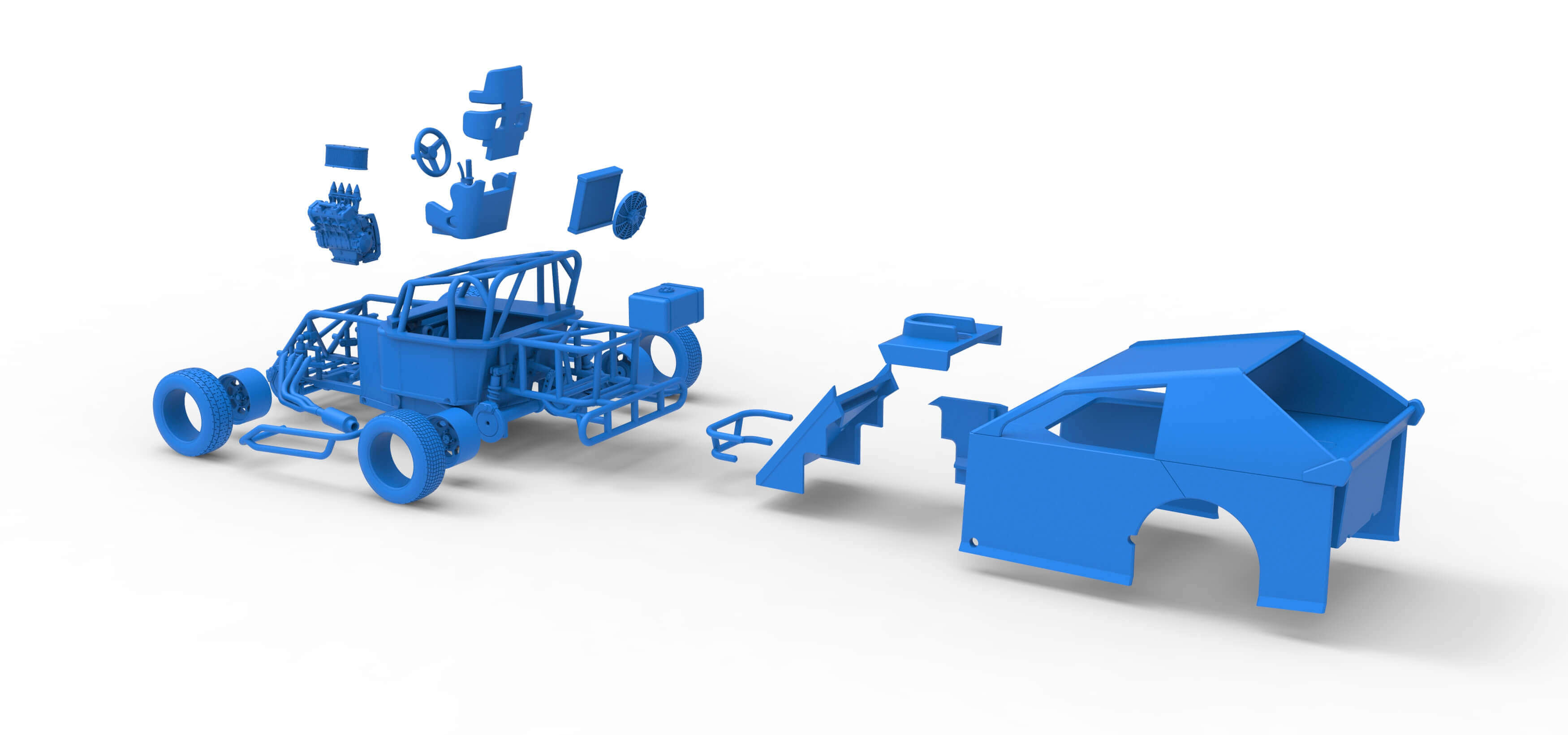 Mod Lite Race Car Scale 1:25 3D Model