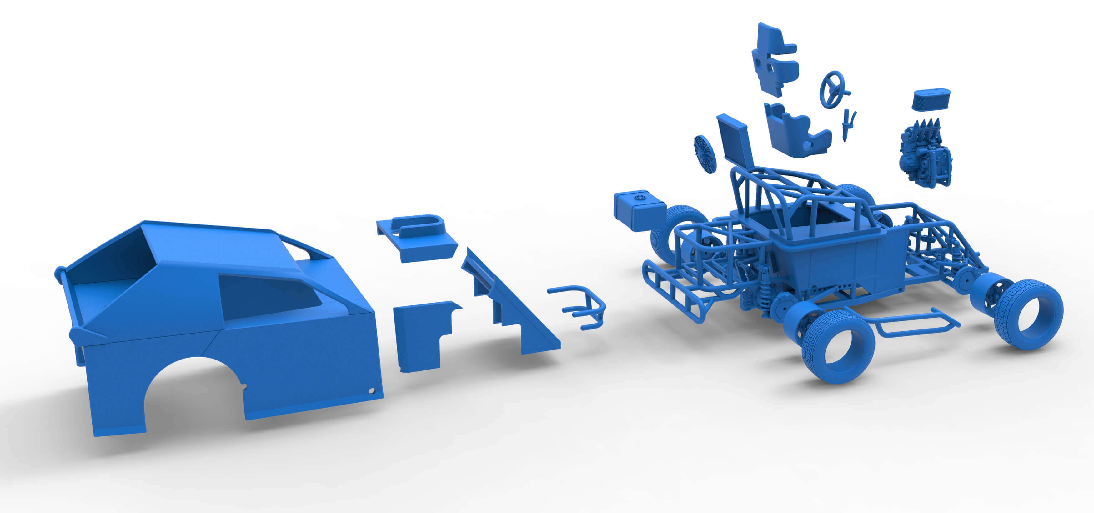 Mod Lite Race Car Scale 1:25 3D Model