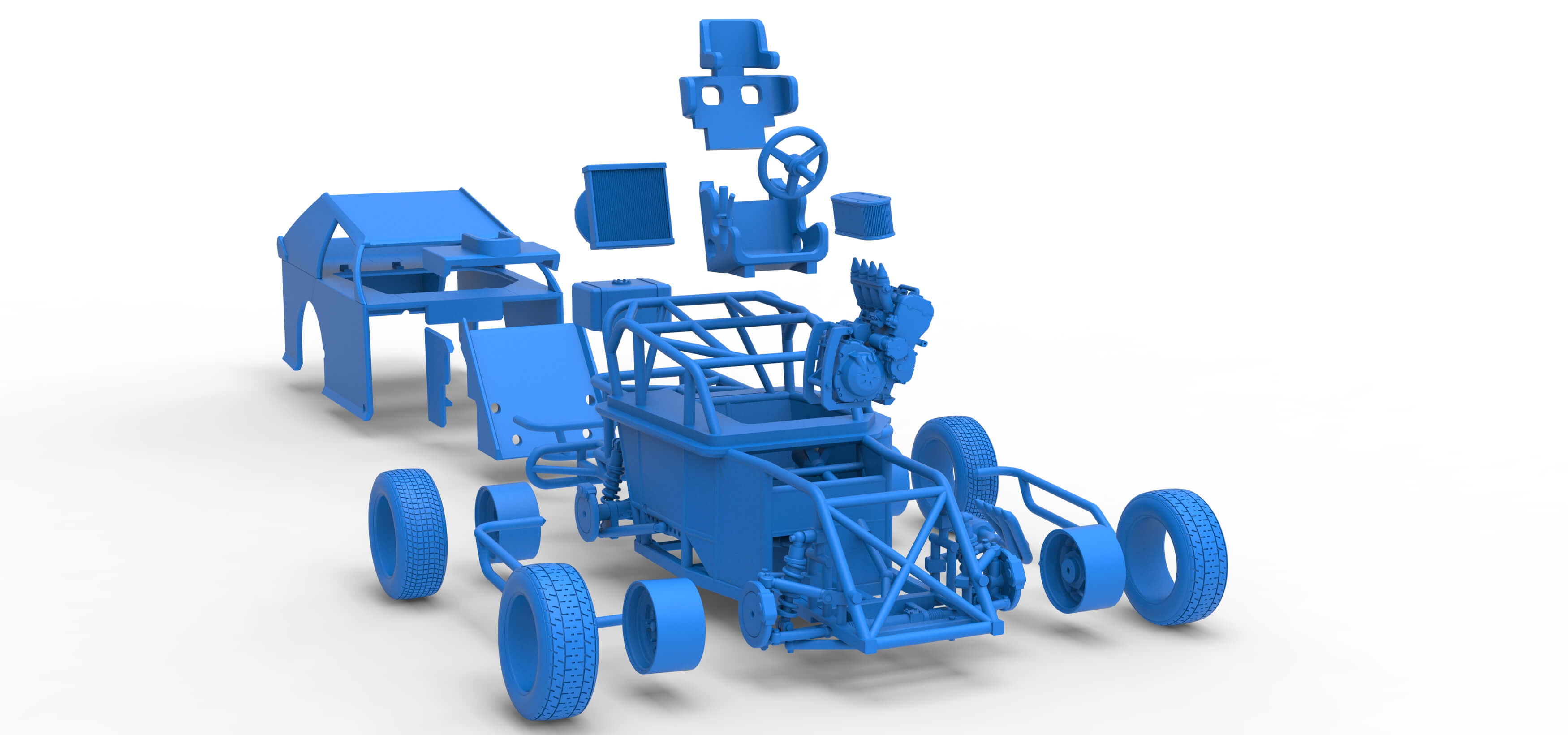 Mod Lite Race Car Scale 1:25 3D Model