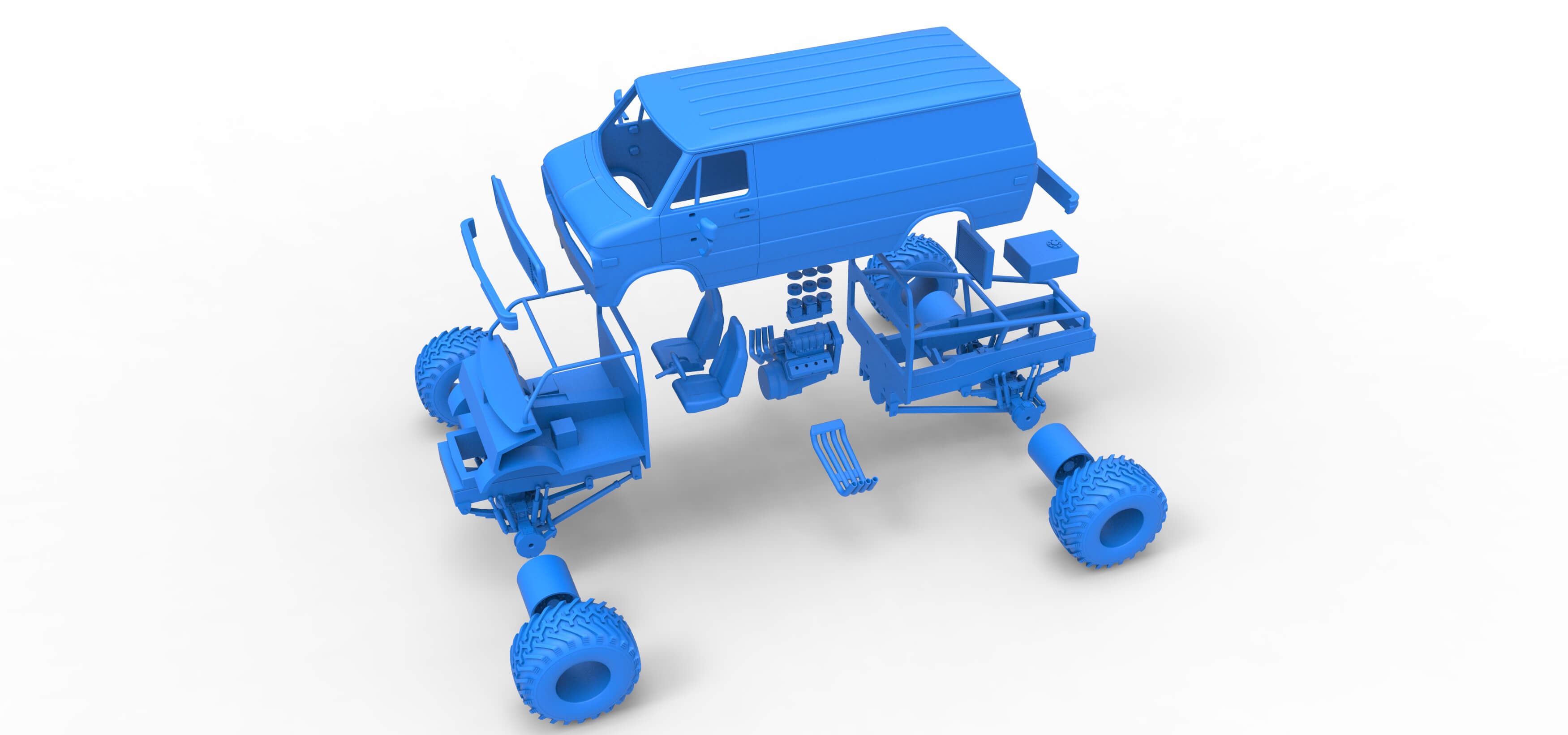 Monster Truck Van Version 2 Scale 1:25 3D Model