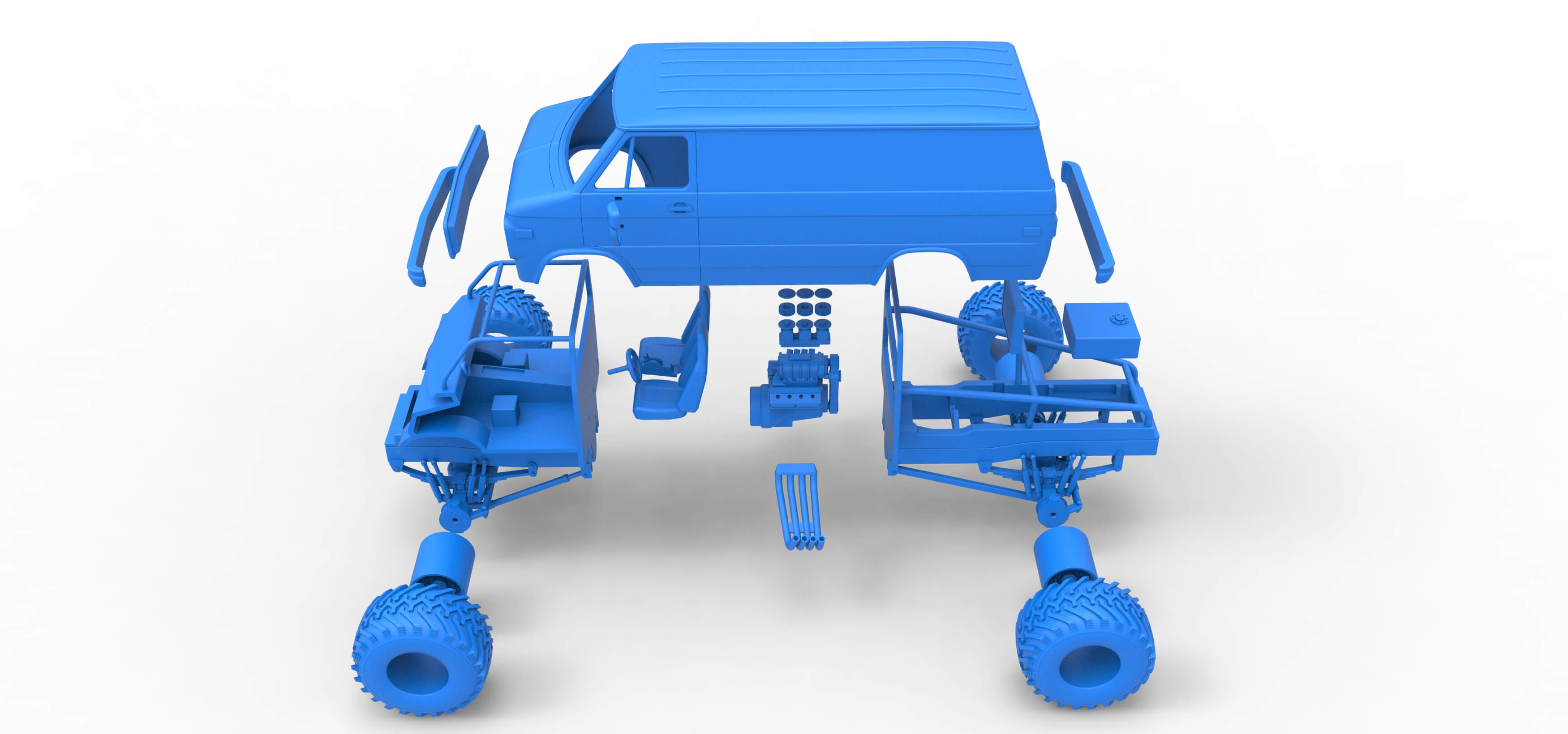Monster Truck Van Version 2 Scale 1:25 3D Model