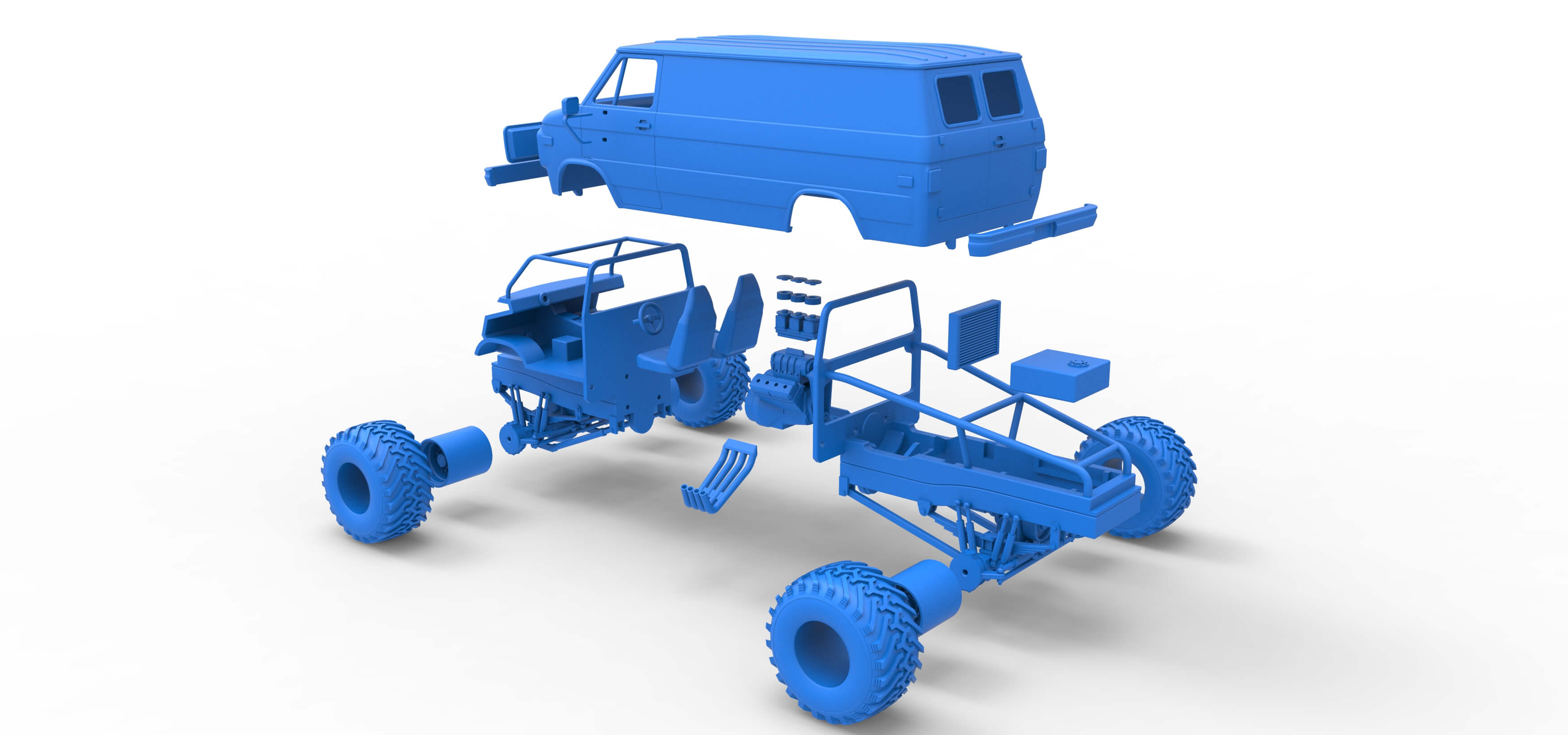 Monster Truck Van Version 2 Scale 1:25 3D Model
