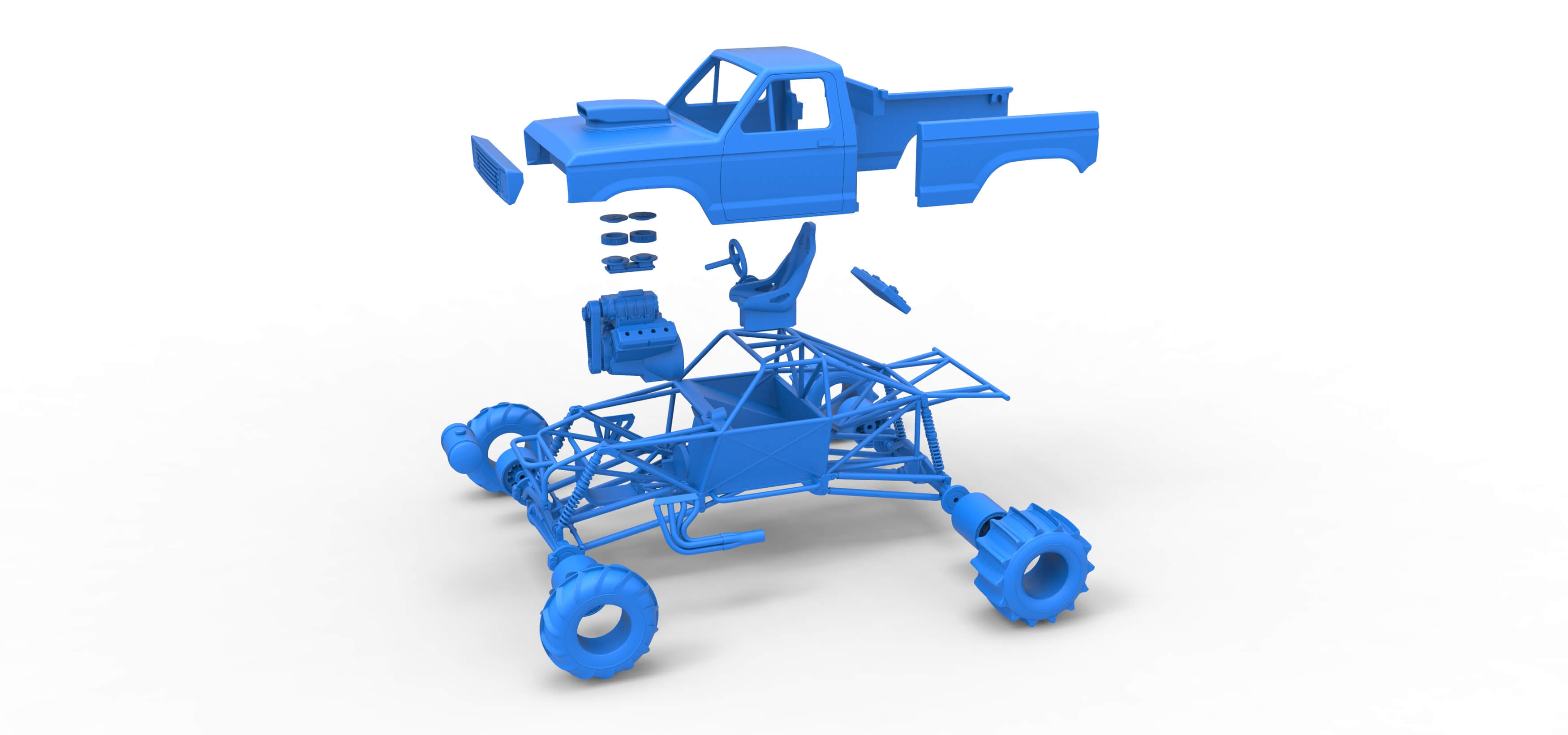 Mud Dragster Version 2 Scale 1:25 3D Model