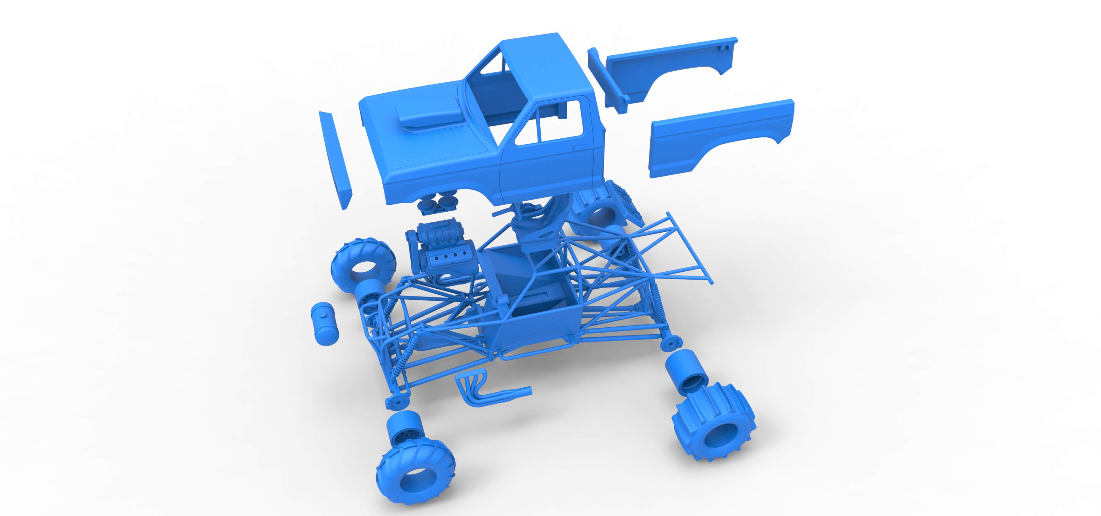 Mud Dragster Version 2 Scale 1:25 3D Model