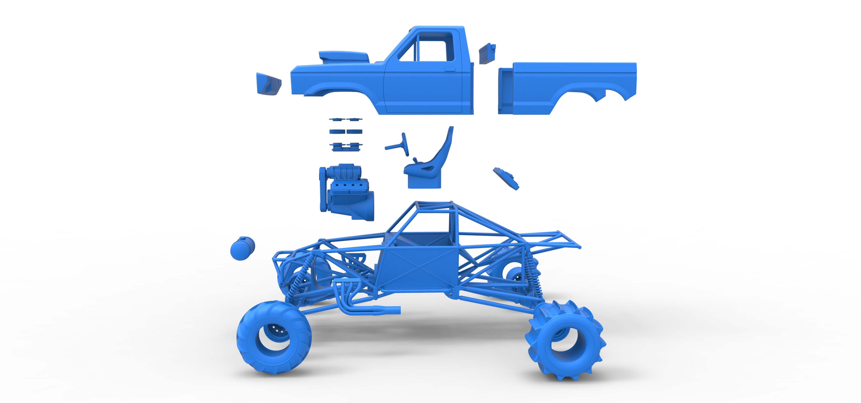 Mud Dragster Version 2 Scale 1:25 3D Model