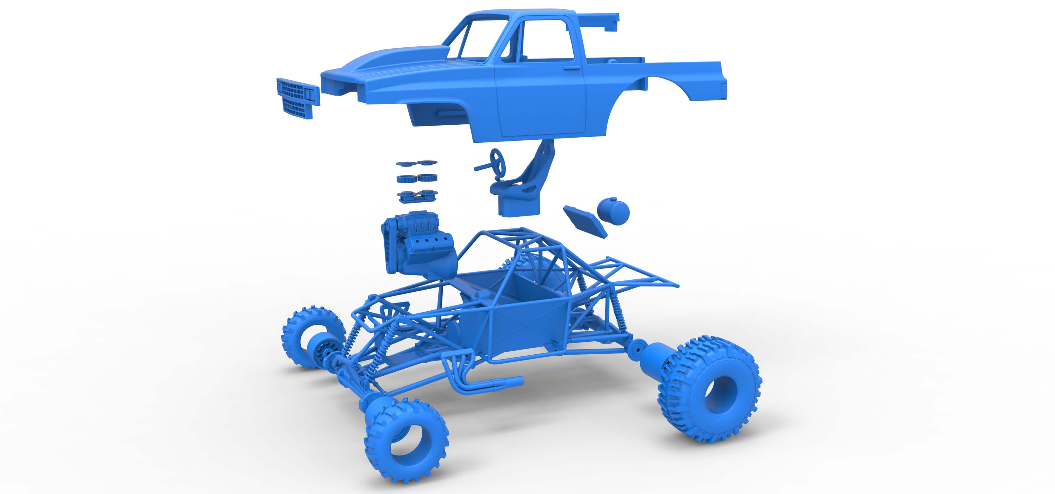 Mud Dragster Version 3 Scale 1:25 3D Model