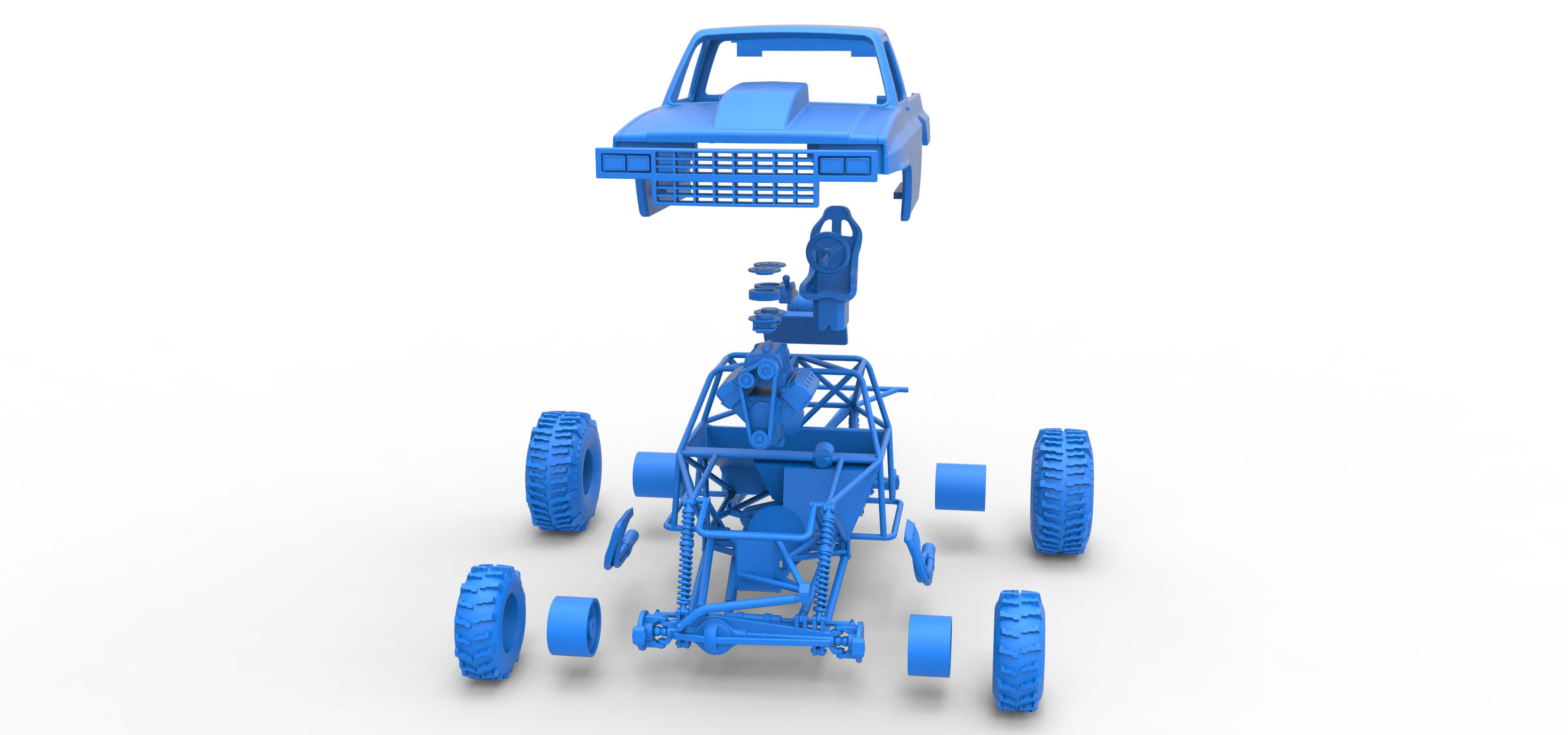 Mud Dragster Version 3 Scale 1:25 3D Model