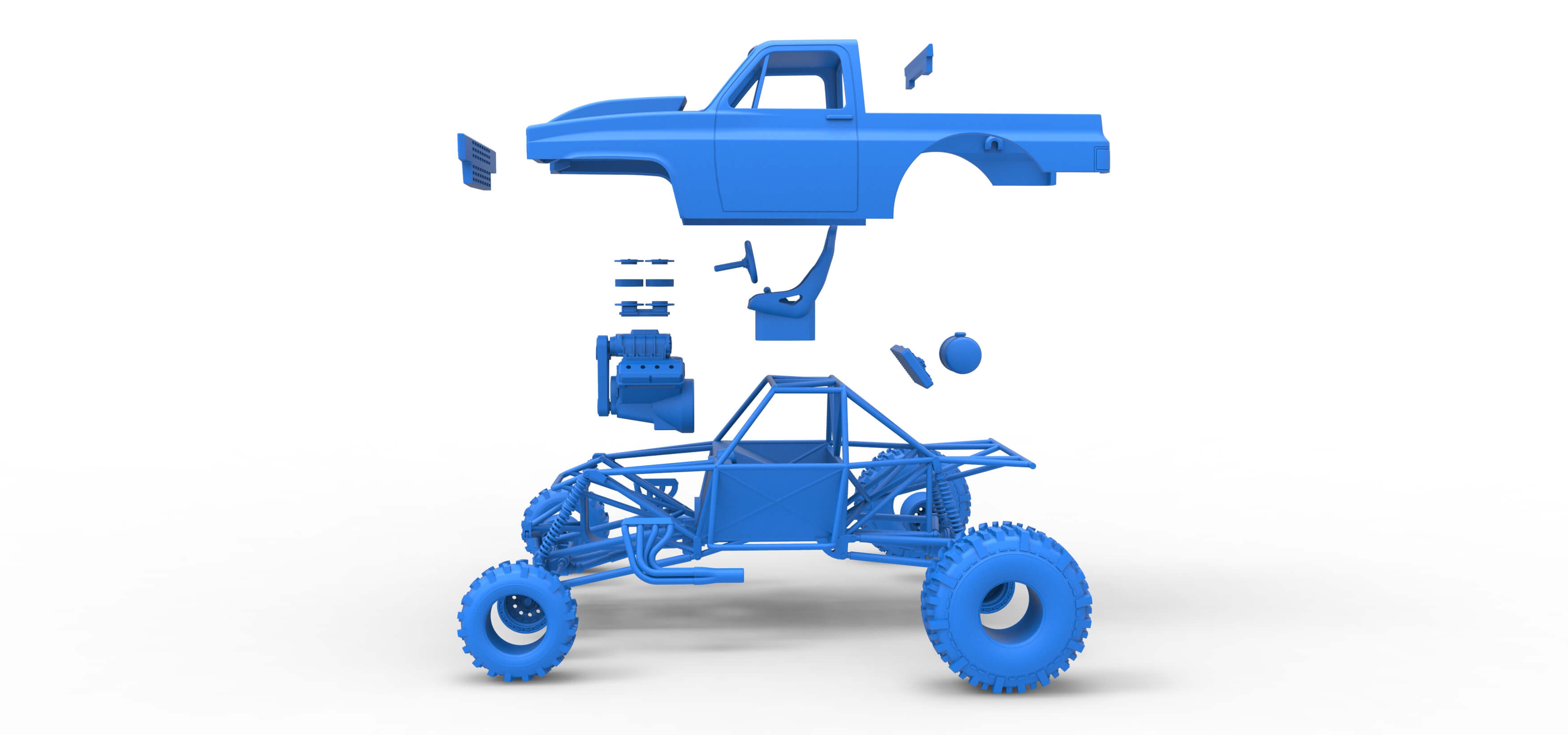 Mud Dragster Version 3 Scale 1:25 3D Model