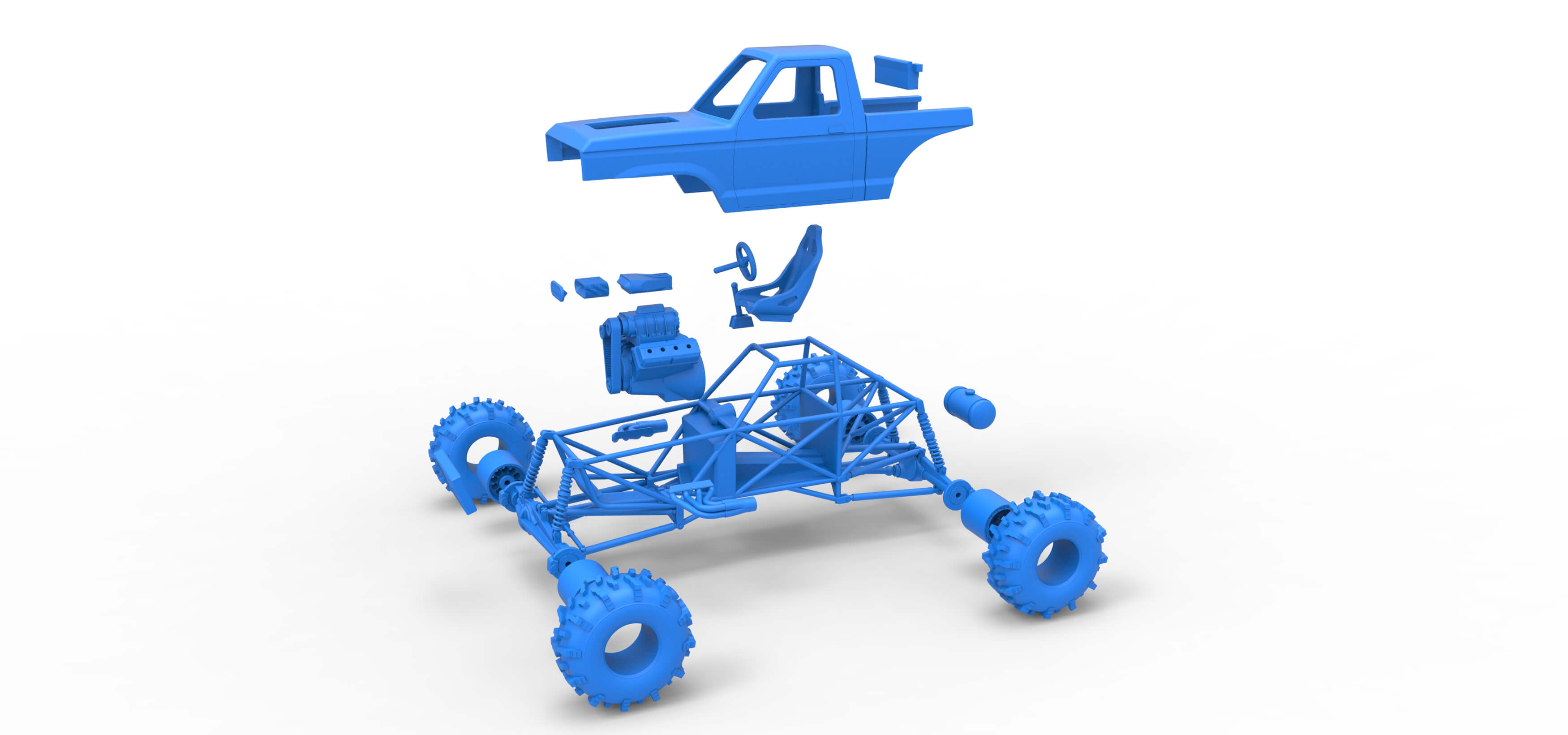 Mud Dragster Version 4 Scale 1:25 3D Model