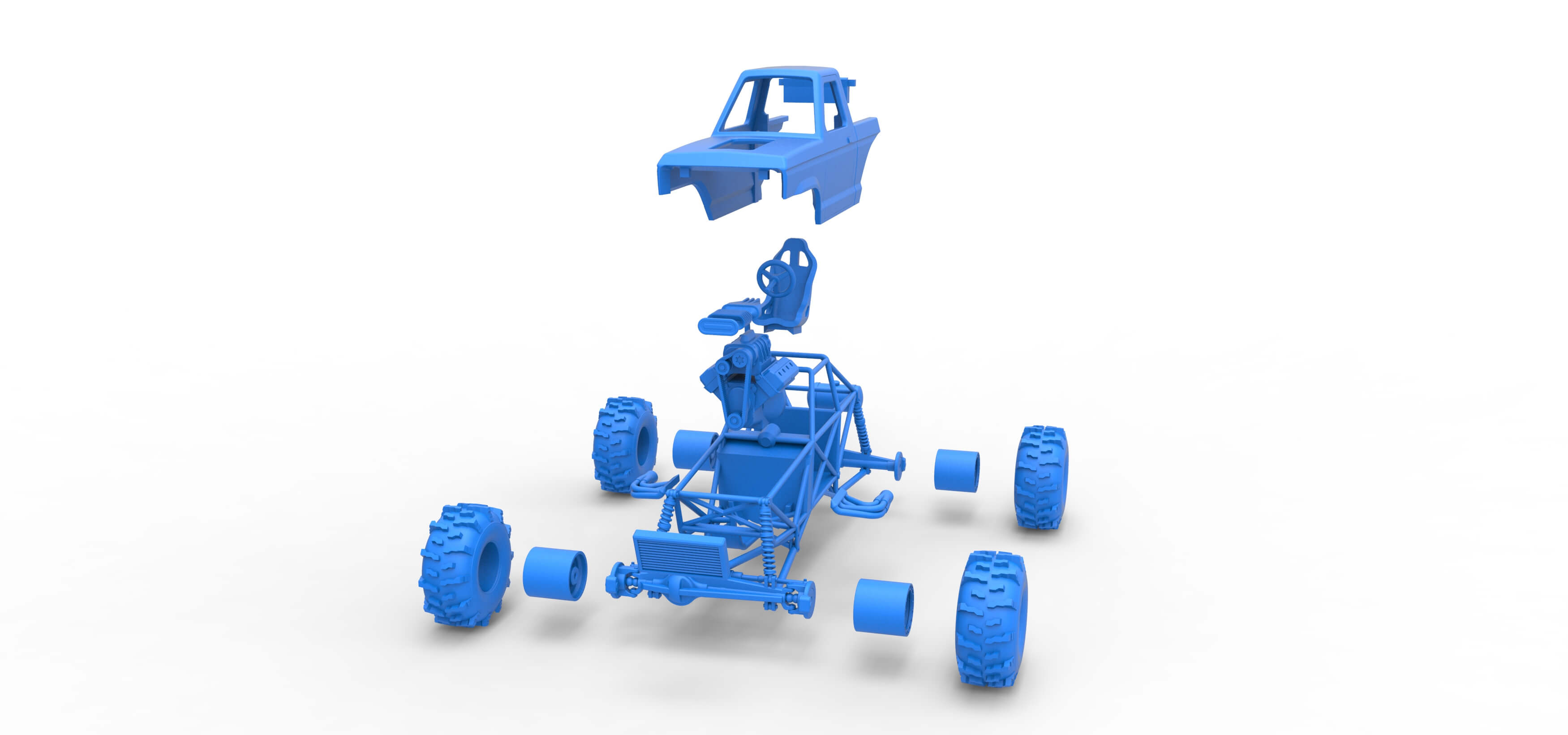 Mud Dragster Version 4 Scale 1:25 3D Model