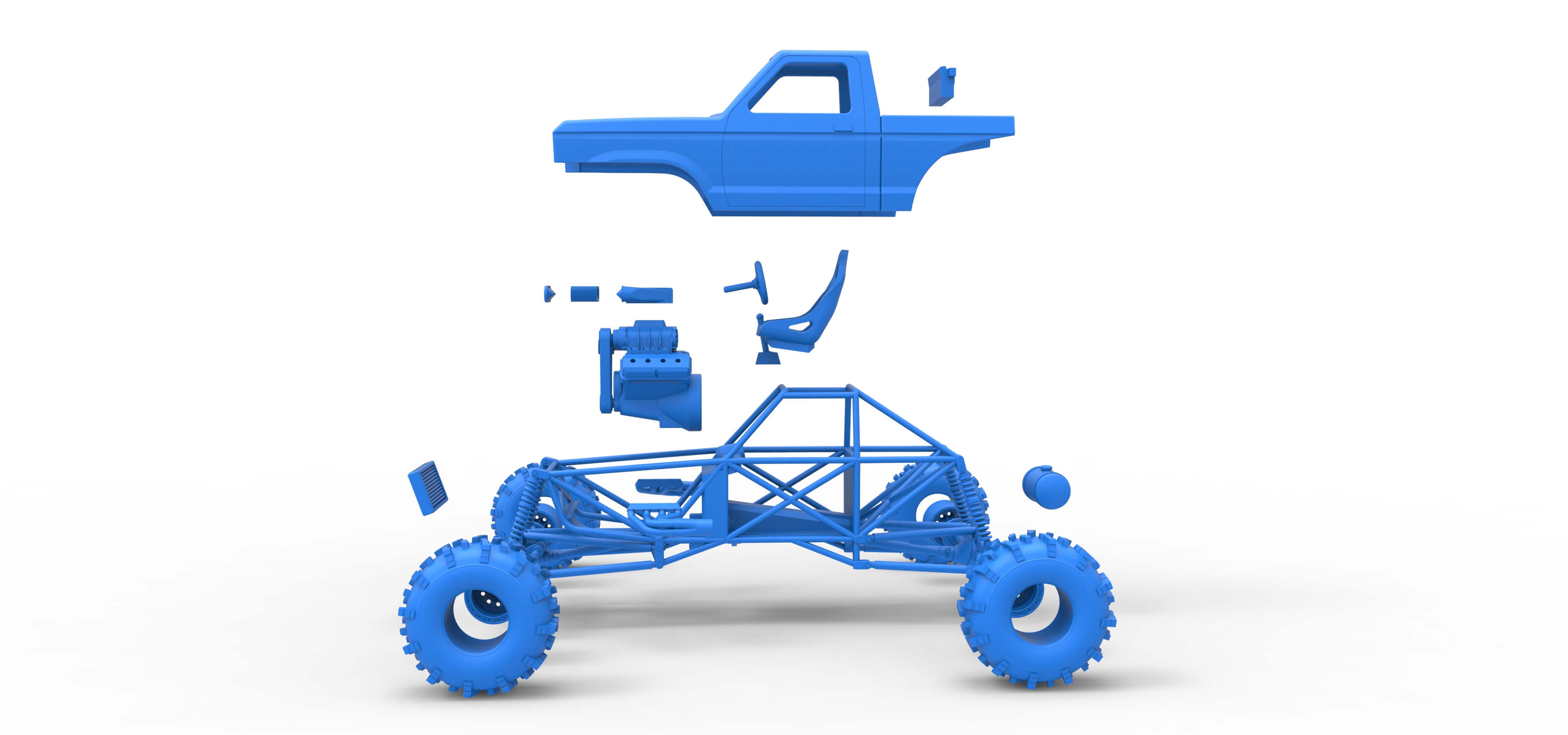 Mud Dragster Version 4 Scale 1:25 3D Model