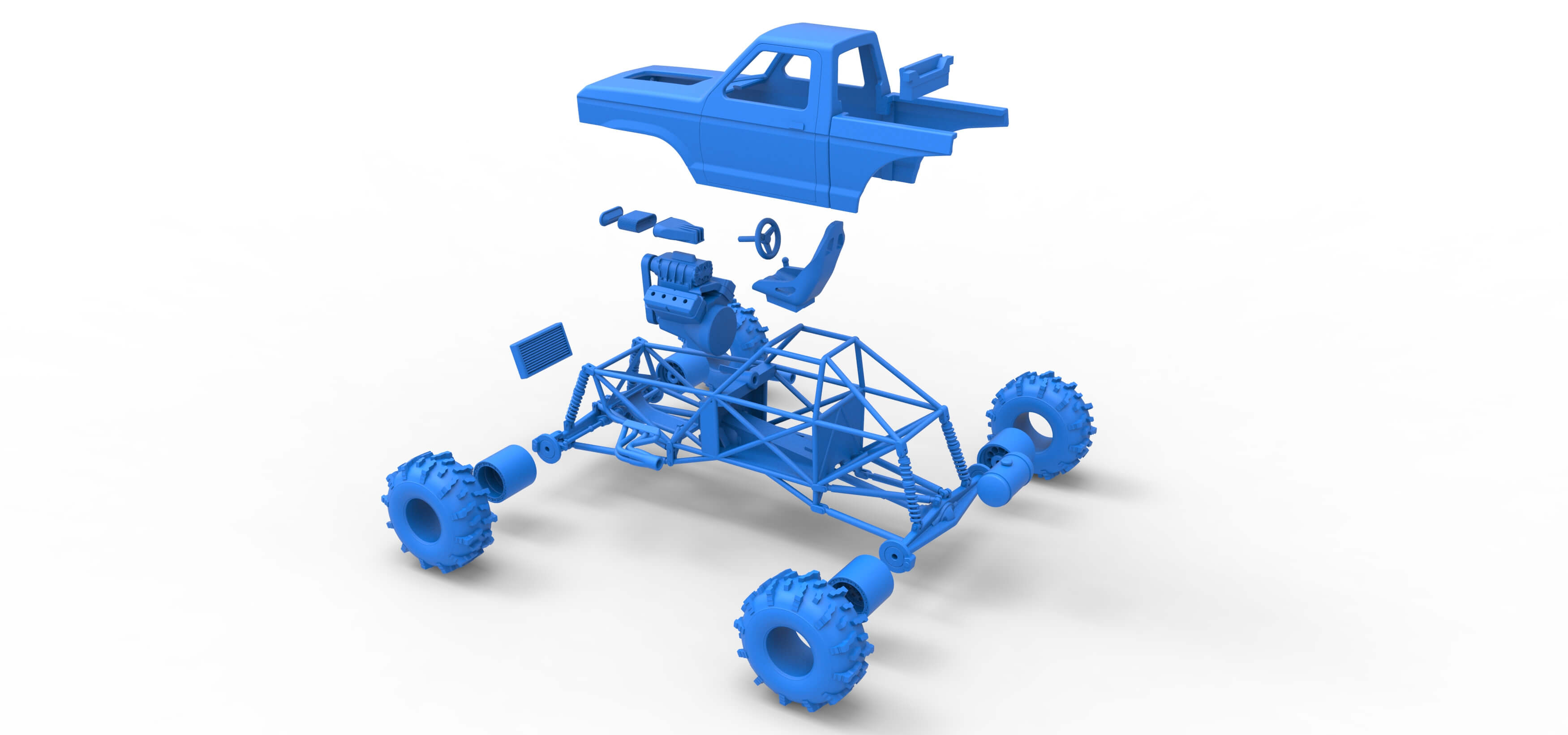 Mud Dragster Version 4 Scale 1:25 3D Model
