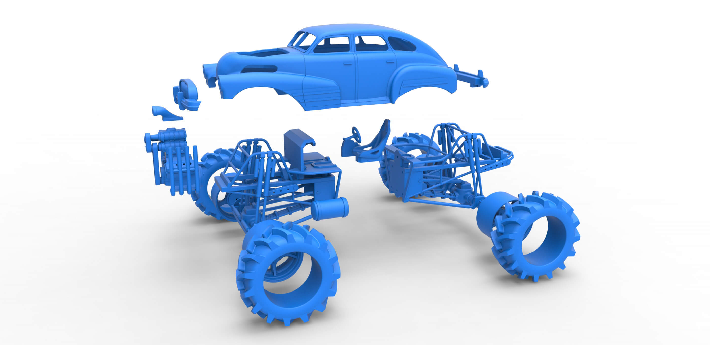 Mud Truck 1:25 3D Model