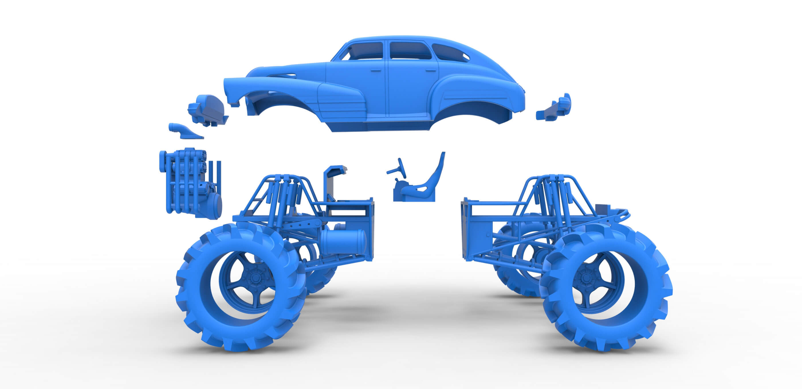 Mud Truck 1:25 3D Model