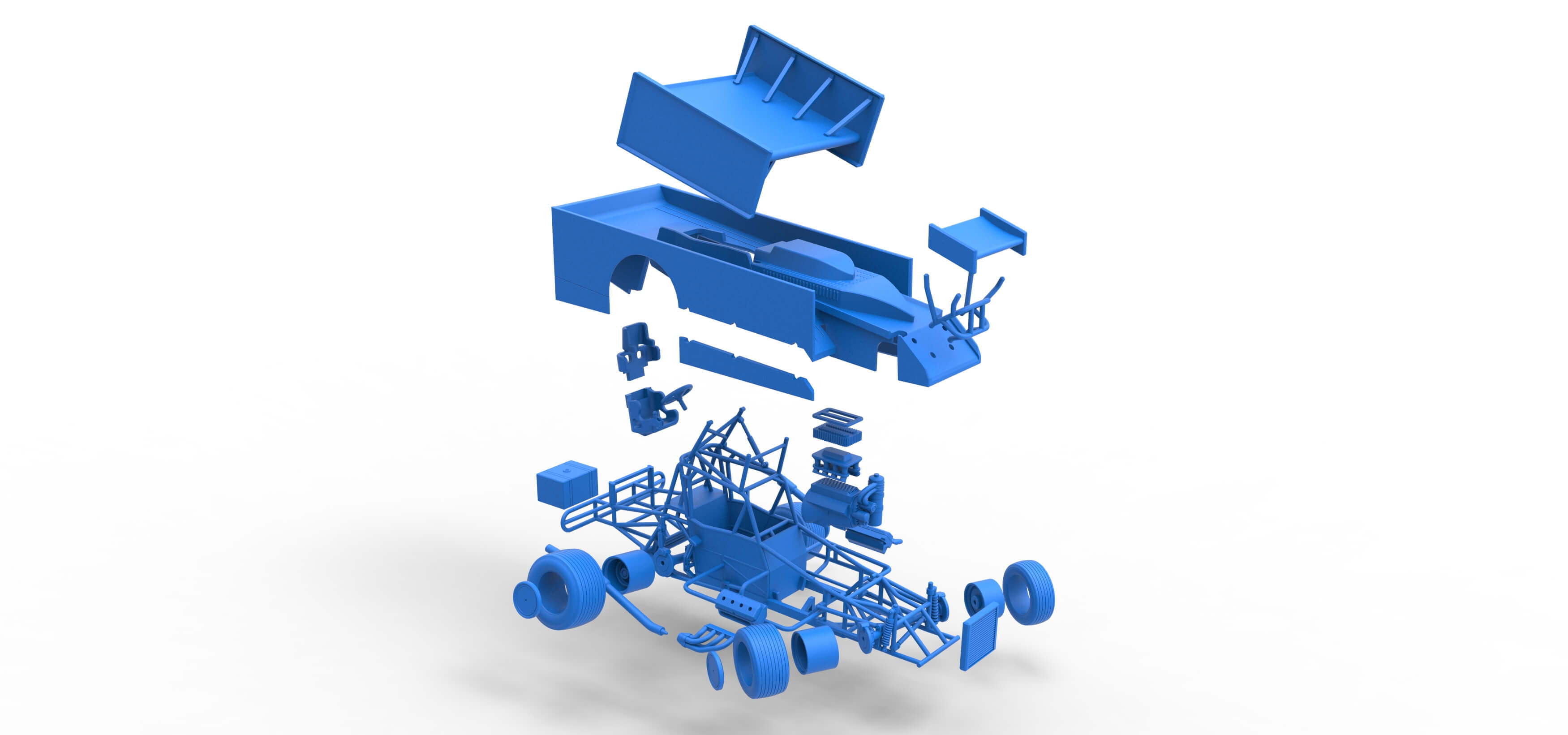 NE Outlaw Dirt Modified Stock Car V2 While Turning 1:25 3D Model