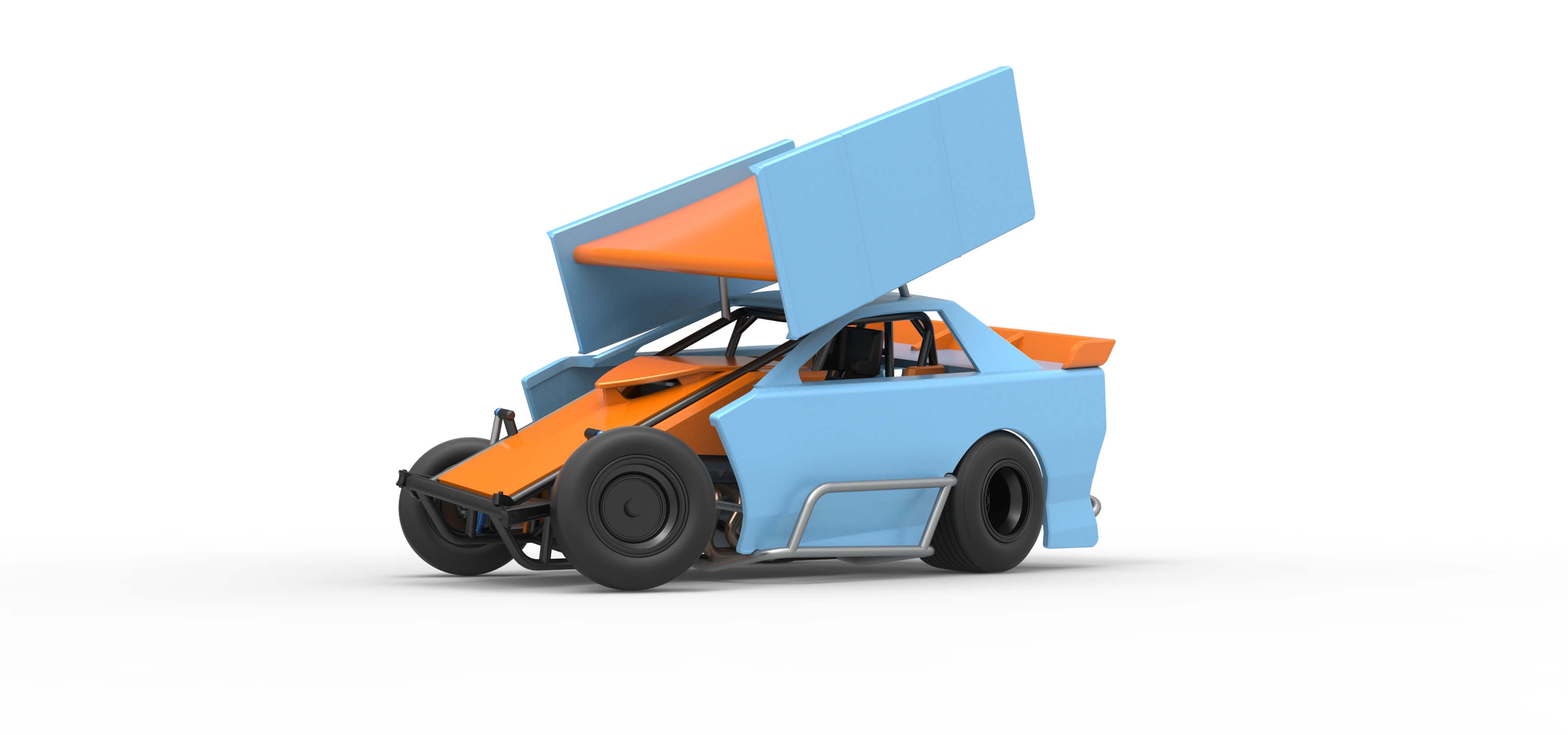New Zealand Modified Stock Car While Turning V2 Scale 1:25 3D Model