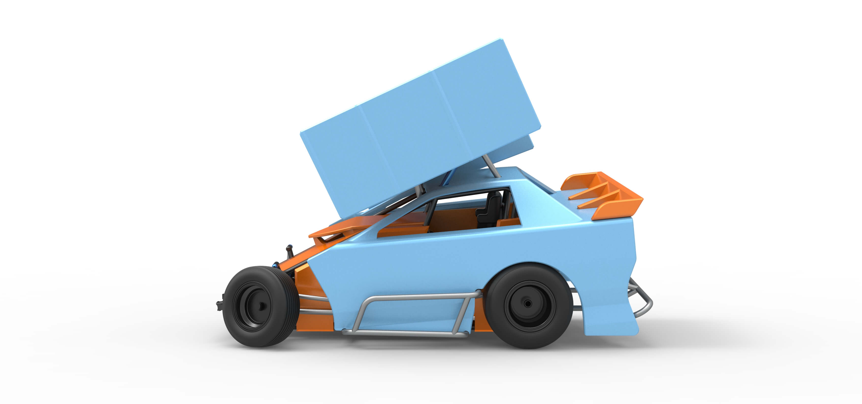 New Zealand Modified Stock Car While Turning V2 Scale 1:25 3D Model