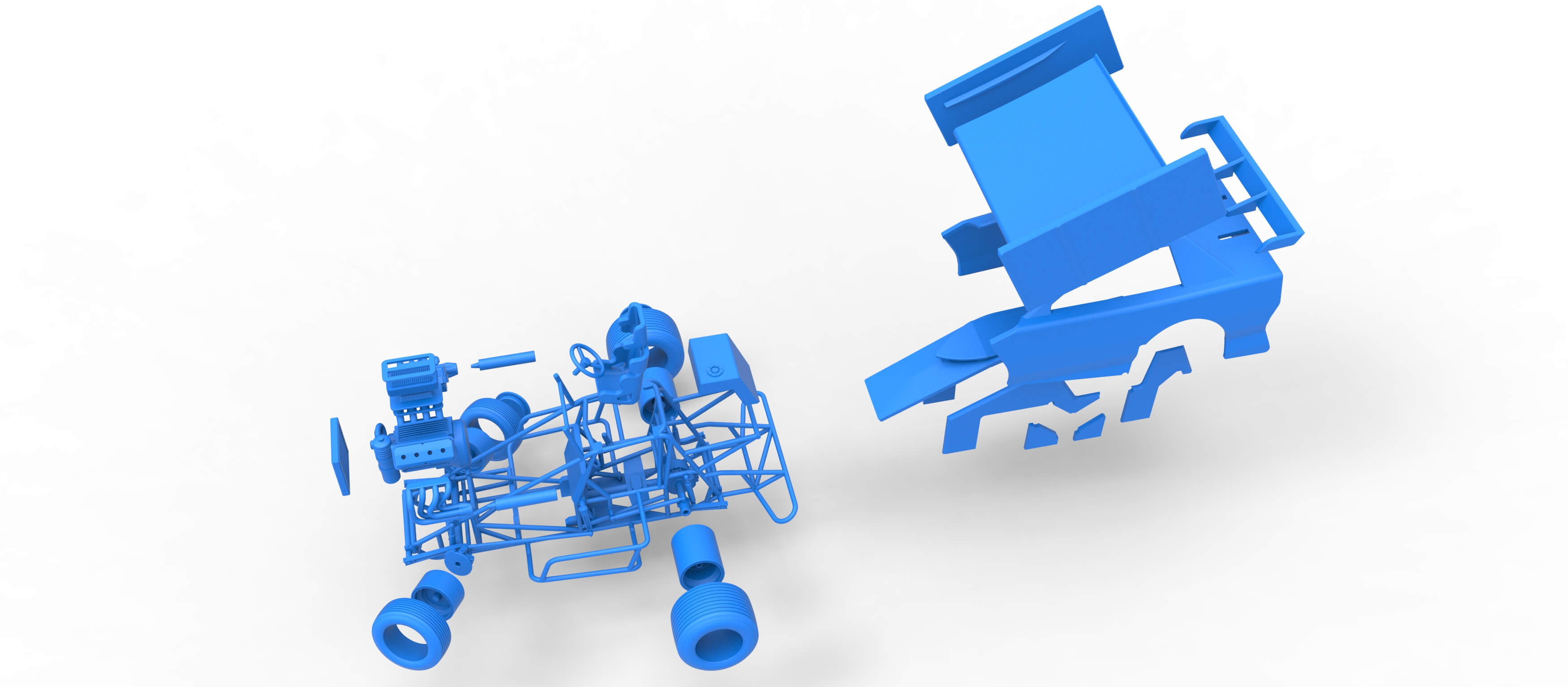 New Zealand Modified Stock Car While Turning V2 Scale 1:25 3D Model