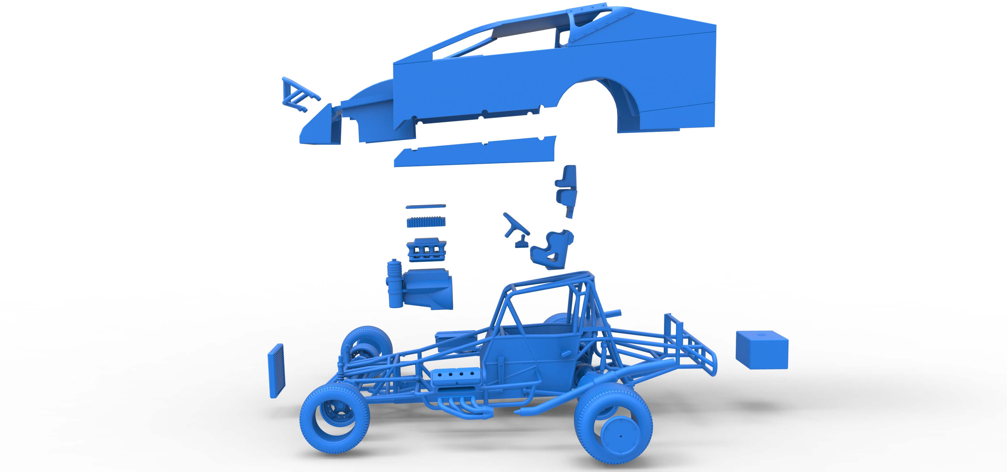 Northeast Dirt Modified Stock Car 1:25 3D Model
