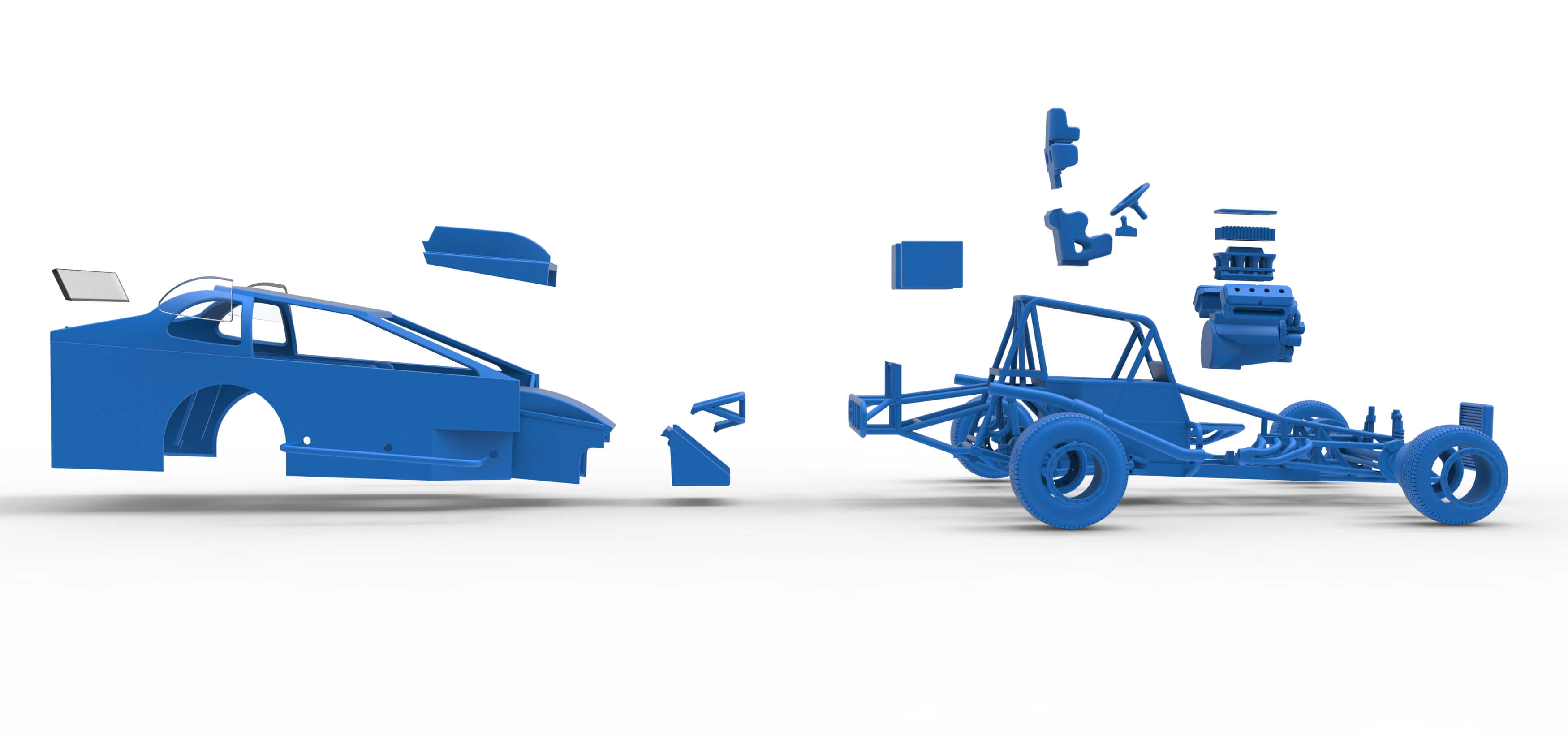 Northeast Dirt Modified Stock Car Version 2 Scale 1:25 3D Model