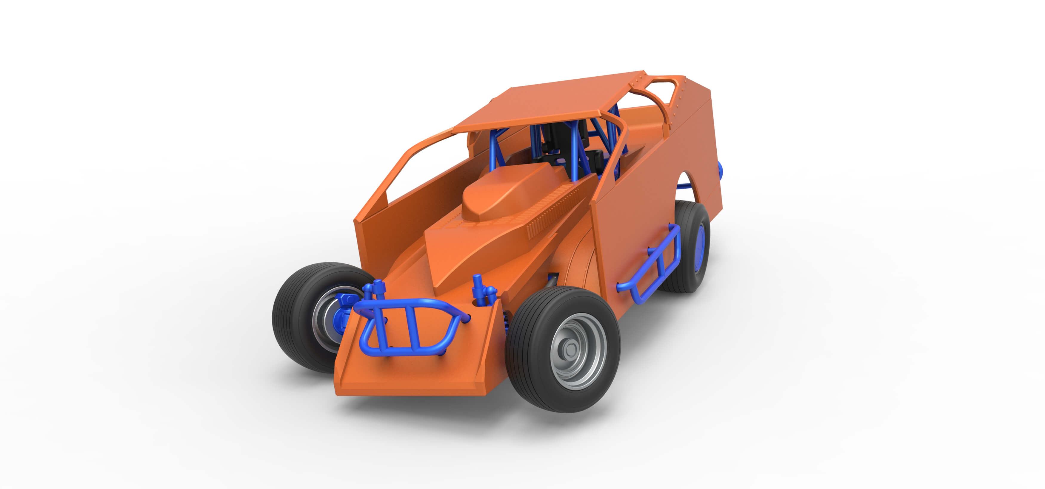 Northeast Dirt Modified Stock Car While Turning 1:25 3D Model