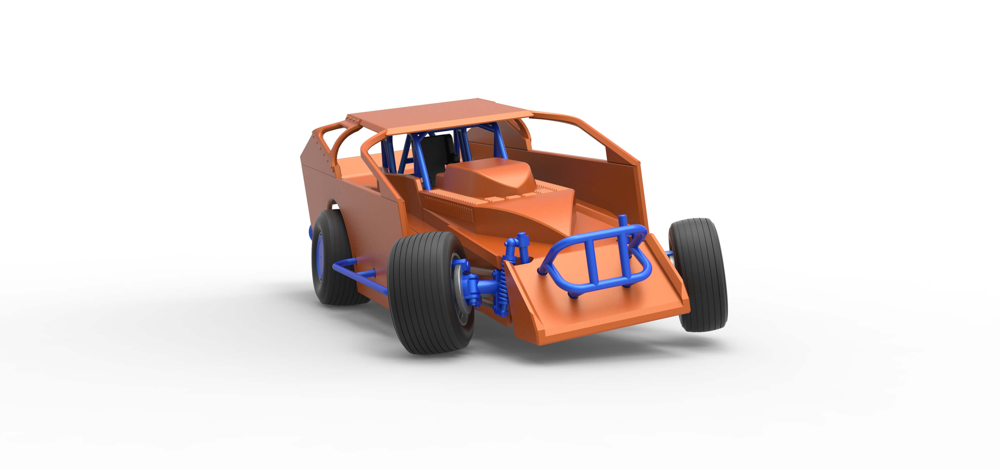 Northeast Dirt Modified Stock Car While Turning 1:25 3D Model