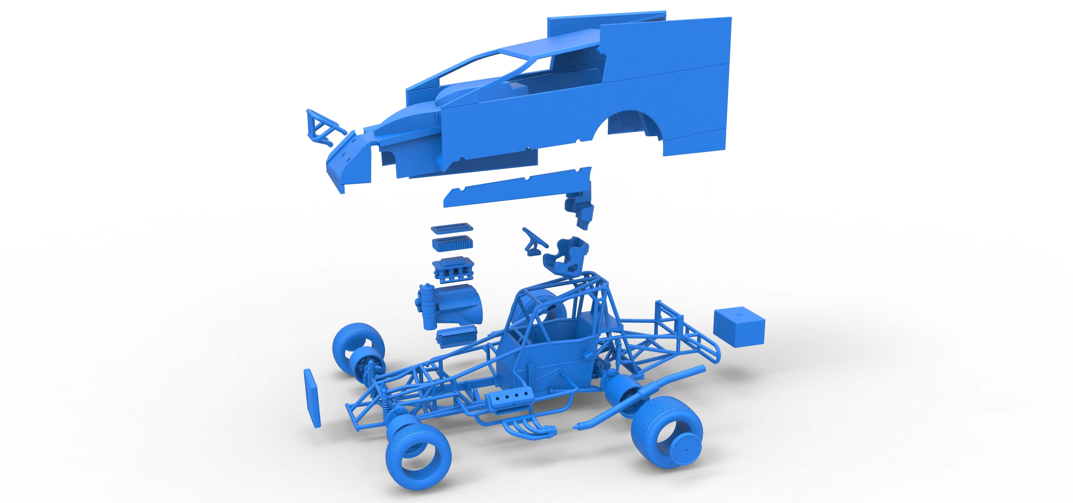 Northeast Outlaw Dirt Modified Stock Car 1:25 3D Model