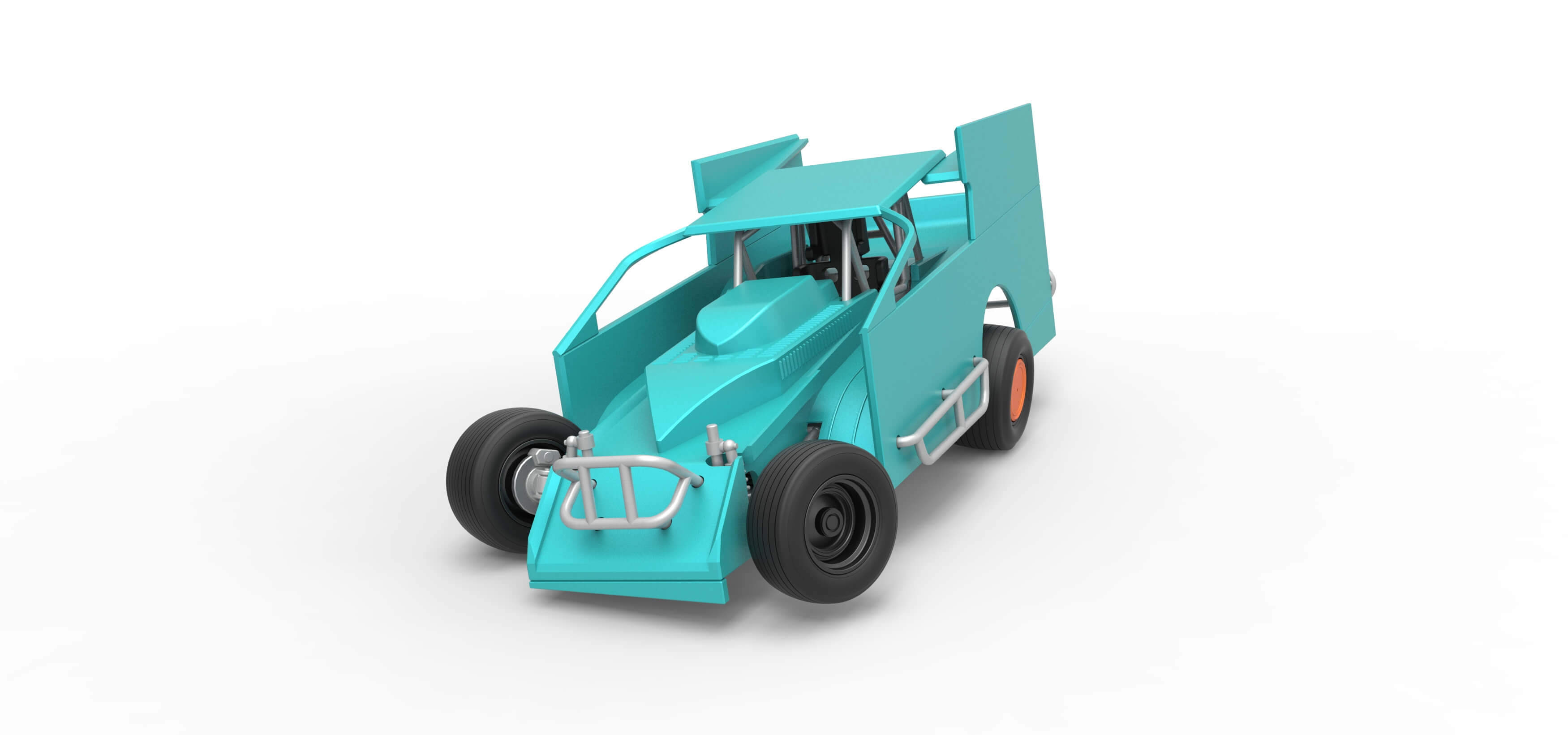 Northeast Outlaw Dirt Modified Stock Car While Turning 1:25 3D Model