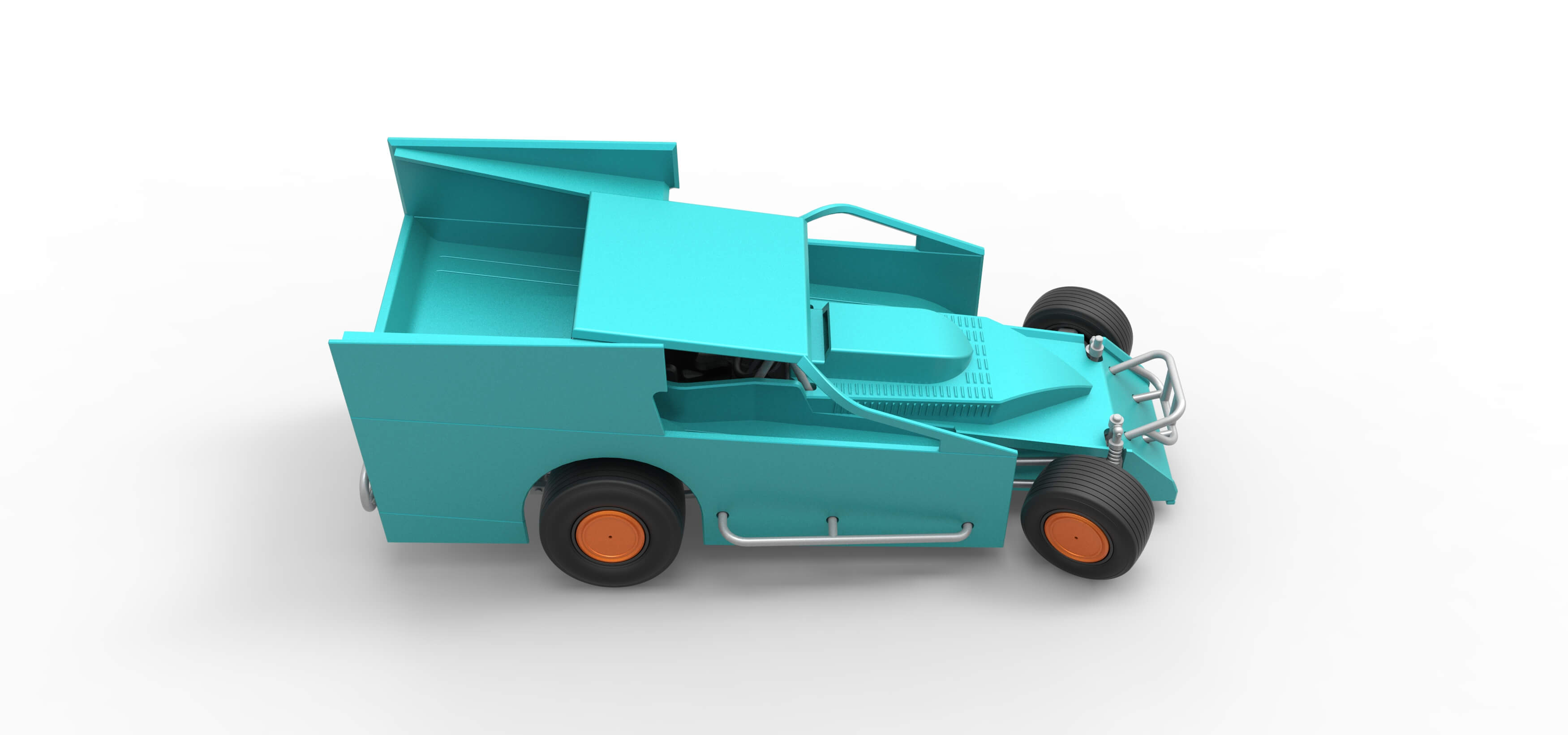Northeast Outlaw Dirt Modified Stock Car While Turning 1:25 3D Model
