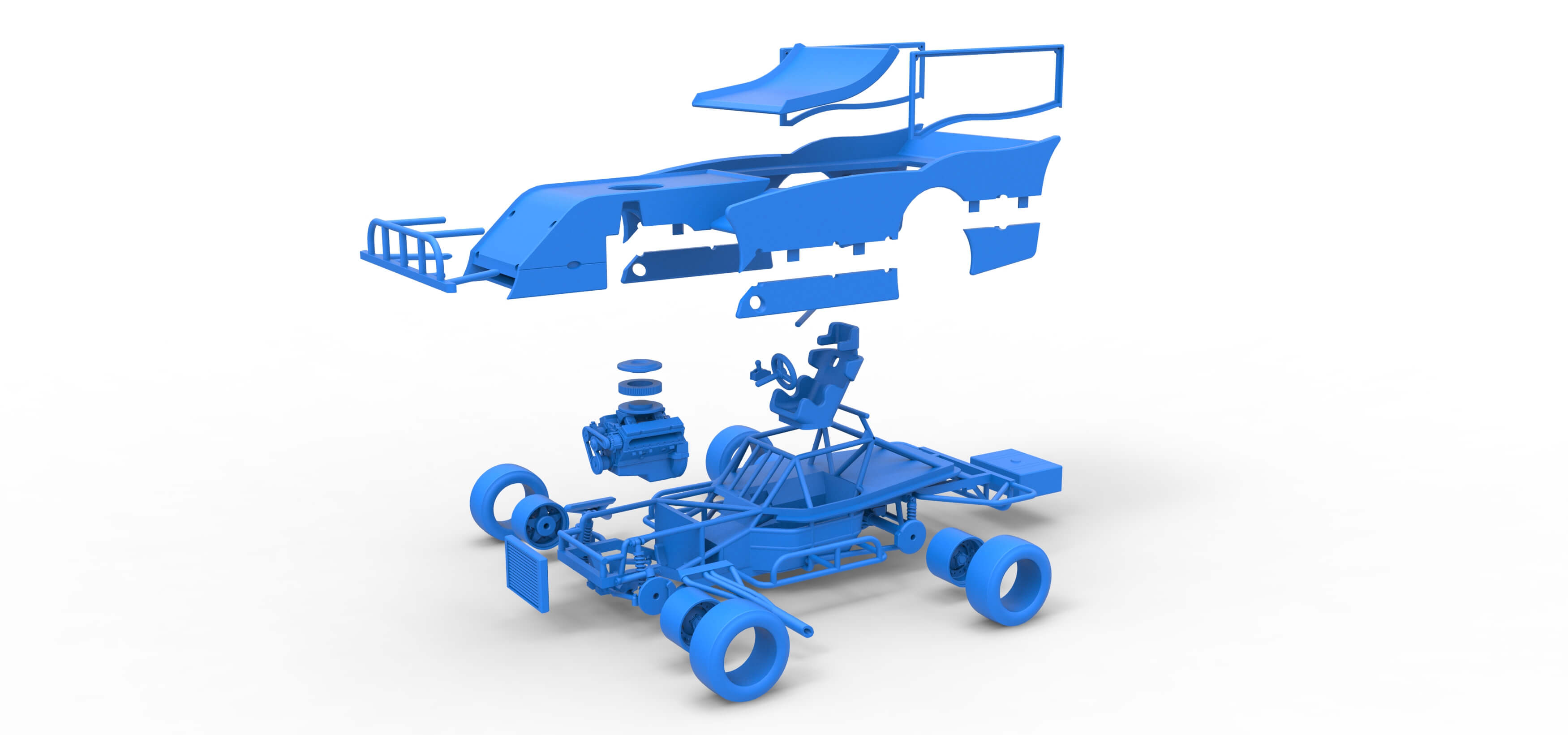 Outlaw Figure 8 Modified Stock Car Version 2 Scale 1:25 3D Model