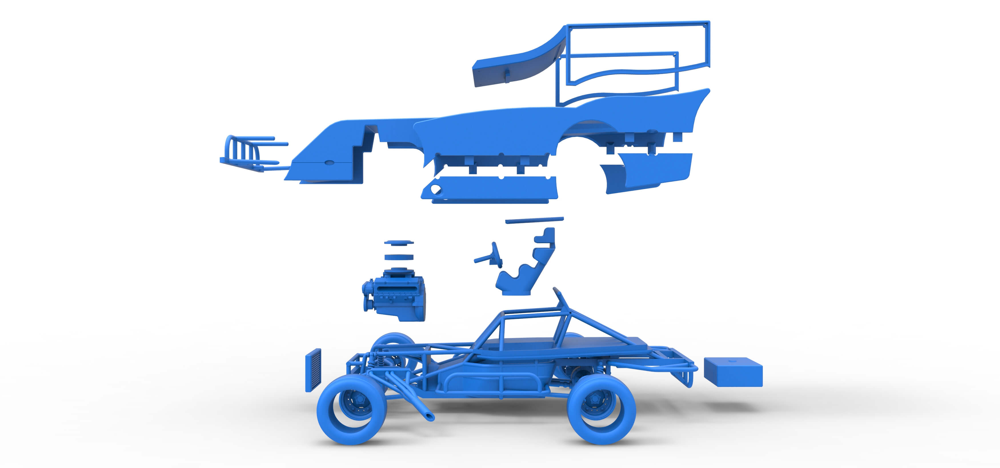 Outlaw Figure 8 Modified Stock Car Version 2 Scale 1:25 3D Model
