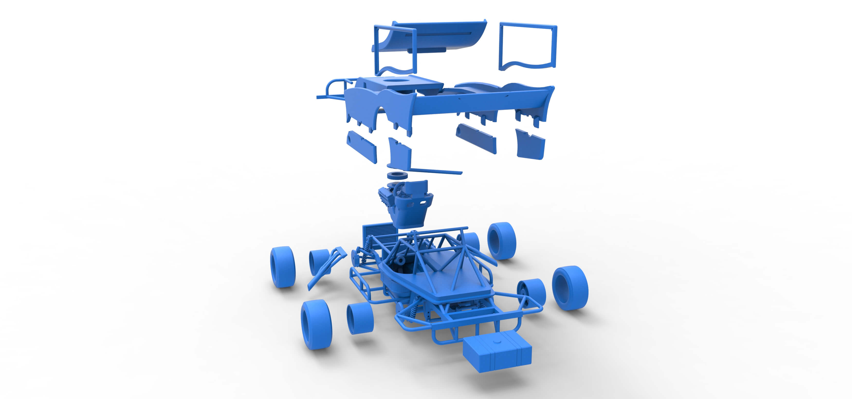 Outlaw Figure 8 Modified Stock Car Version 2 Scale 1:25 3D Model