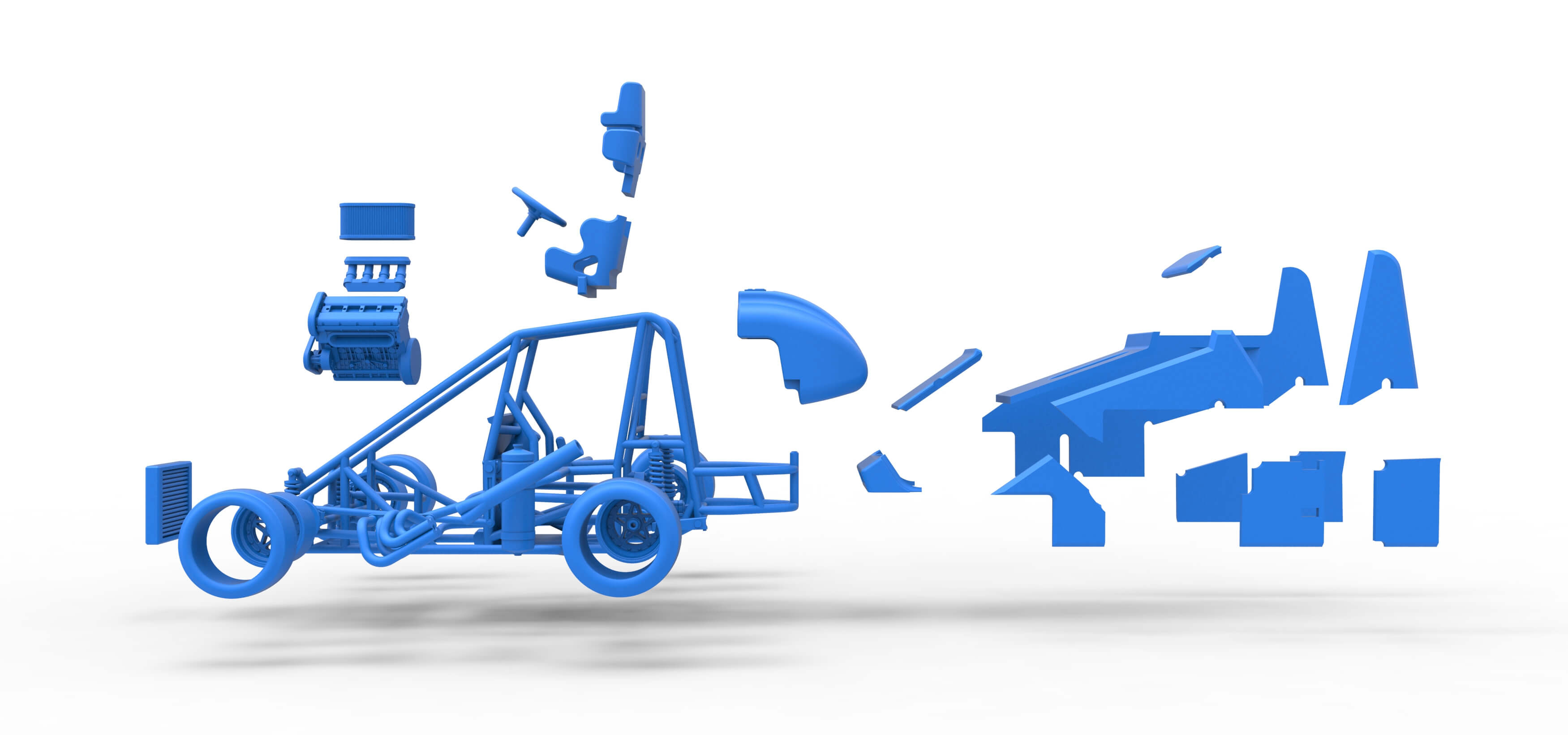 Pavement Midget Car Scale 1:25 3D Model