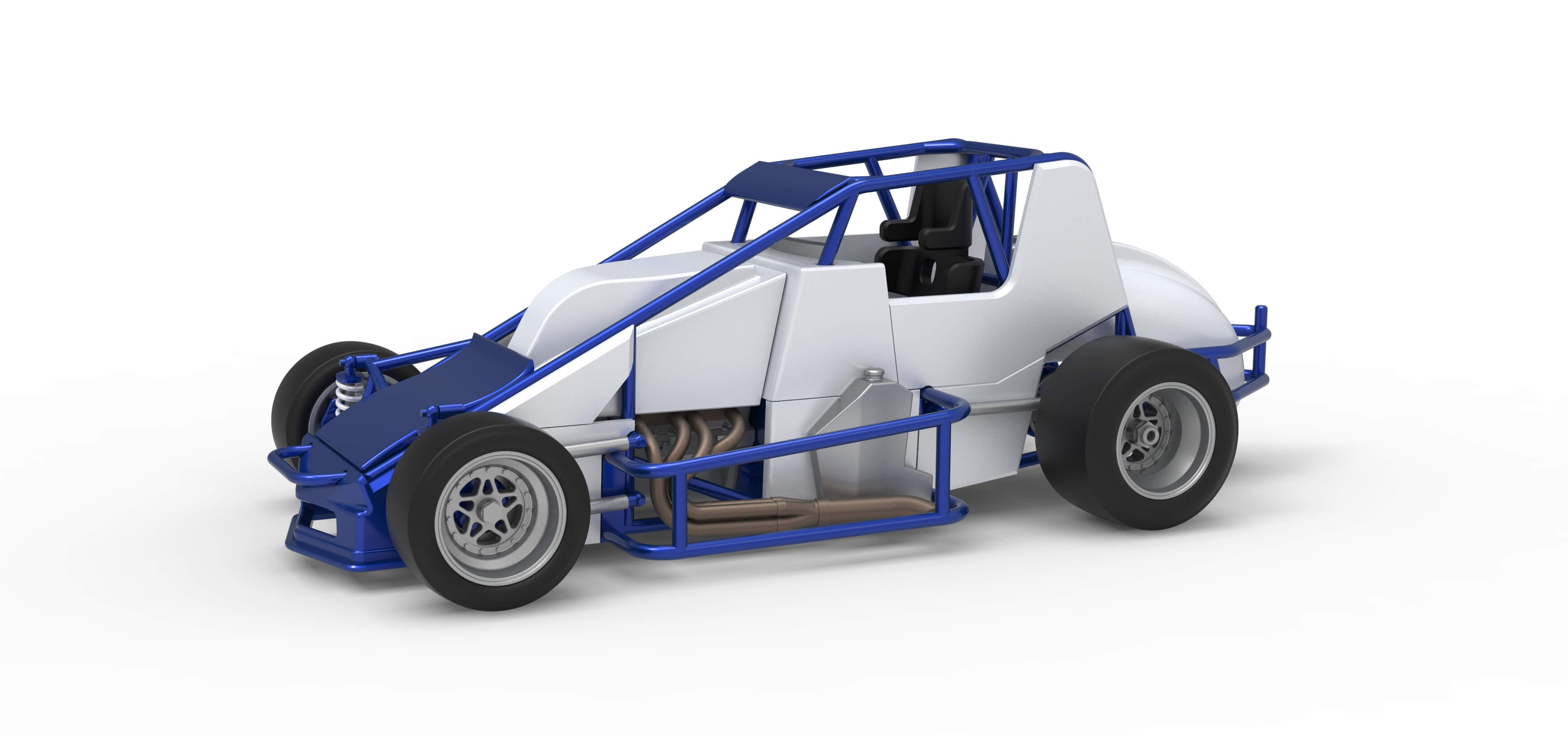 Pavement Silver Crown Car Scale 1:25 3D Model
