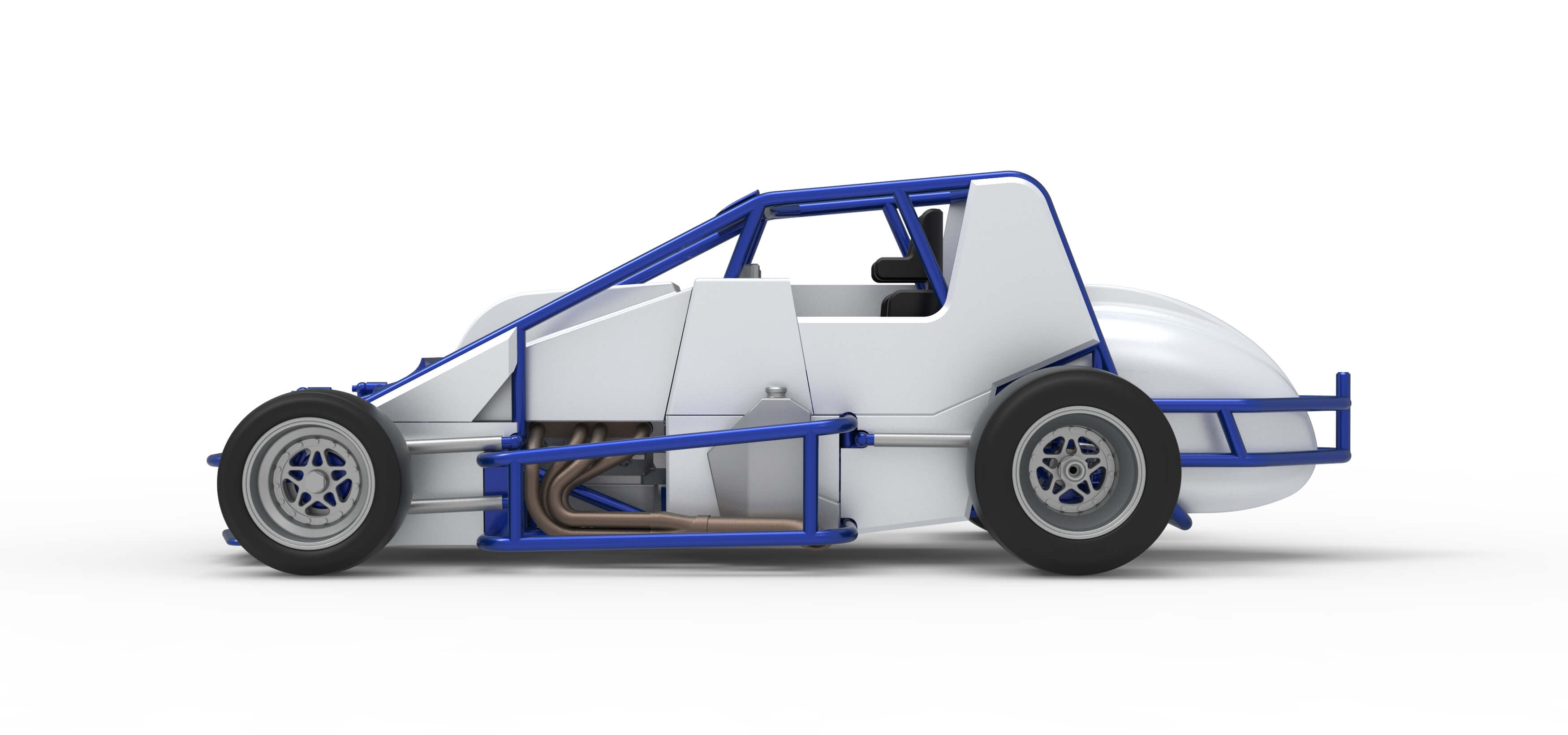 Pavement Silver Crown Car Scale 1:25 3D Model