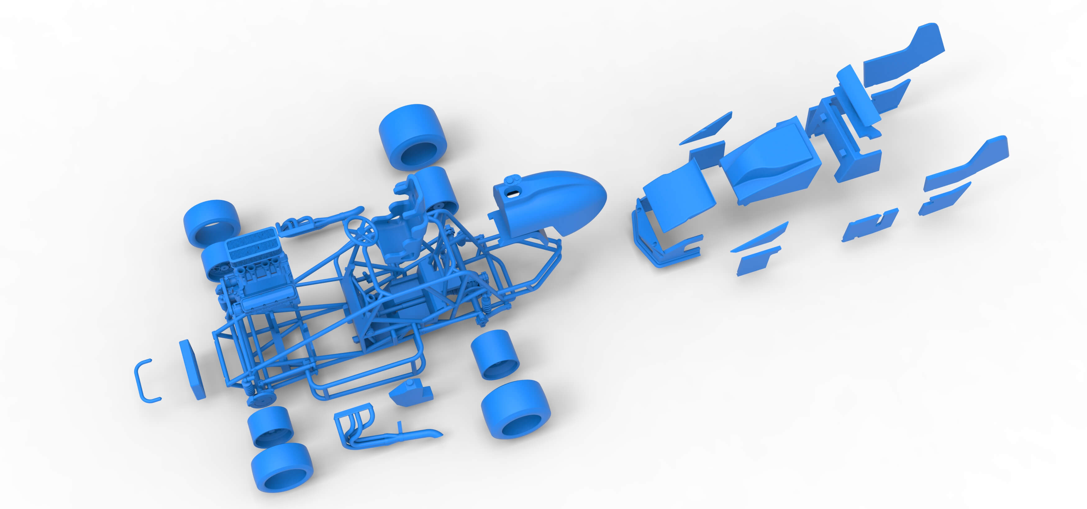 Pavement Silver Crown Car Scale 1:25 3D Model