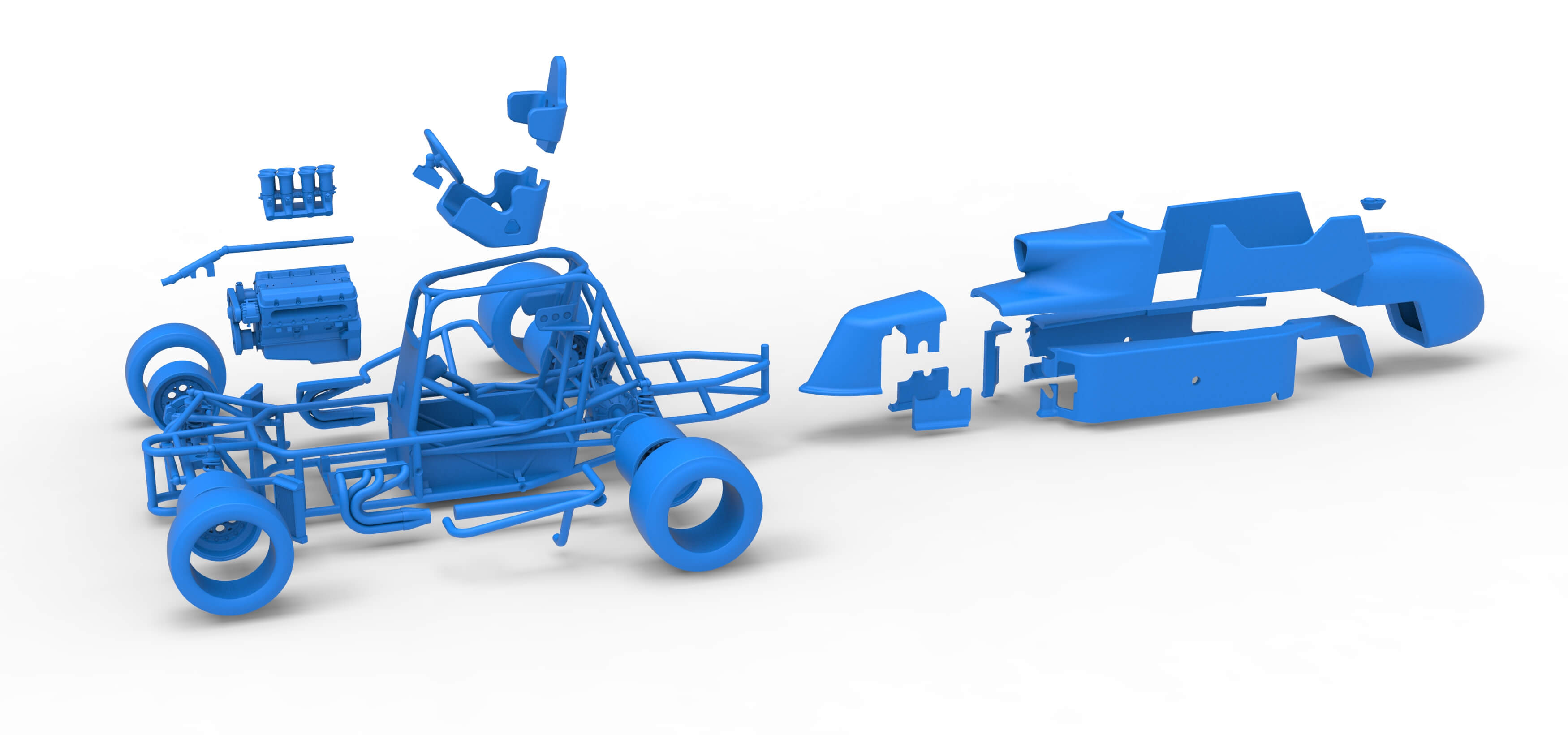 Pavement Silver Crown Car Version 2 Scale 1:25 3D Model